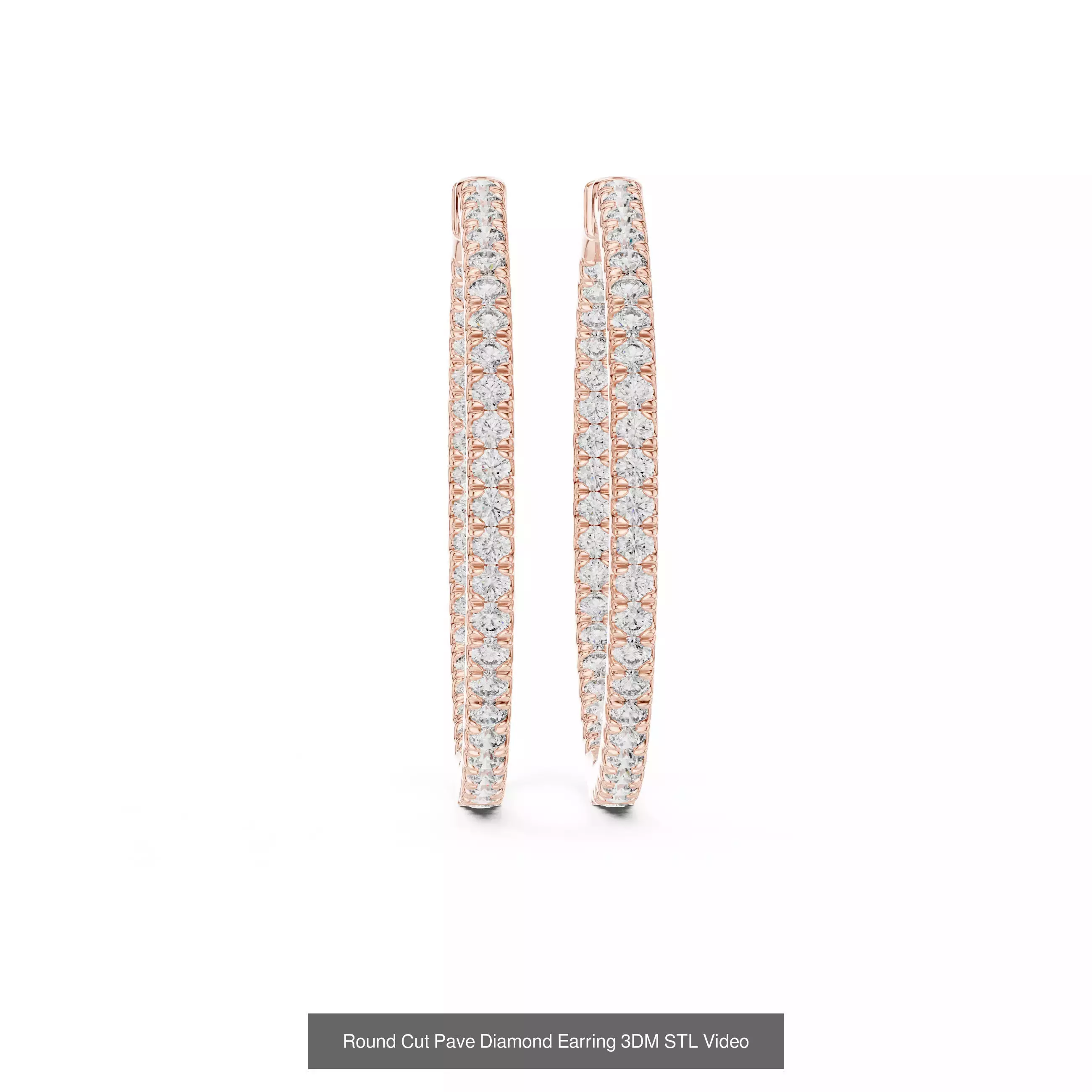 507 Diamond  Woman Earring 3DM STL OBJ FBX 3 Color Render Video 3D Model Collection_85