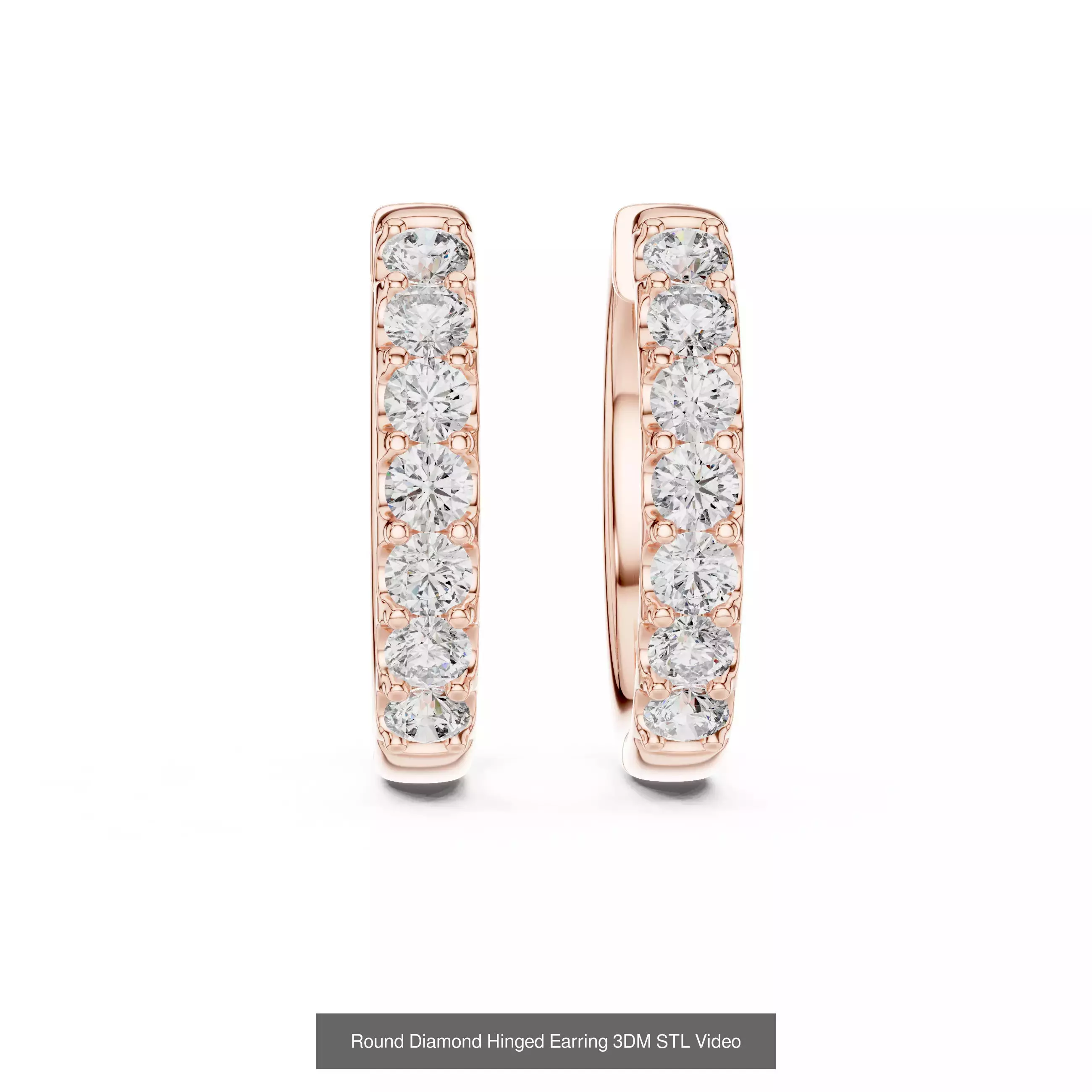 507 Diamond  Woman Earring 3DM STL OBJ FBX 3 Color Render Video 3D Model Collection_140