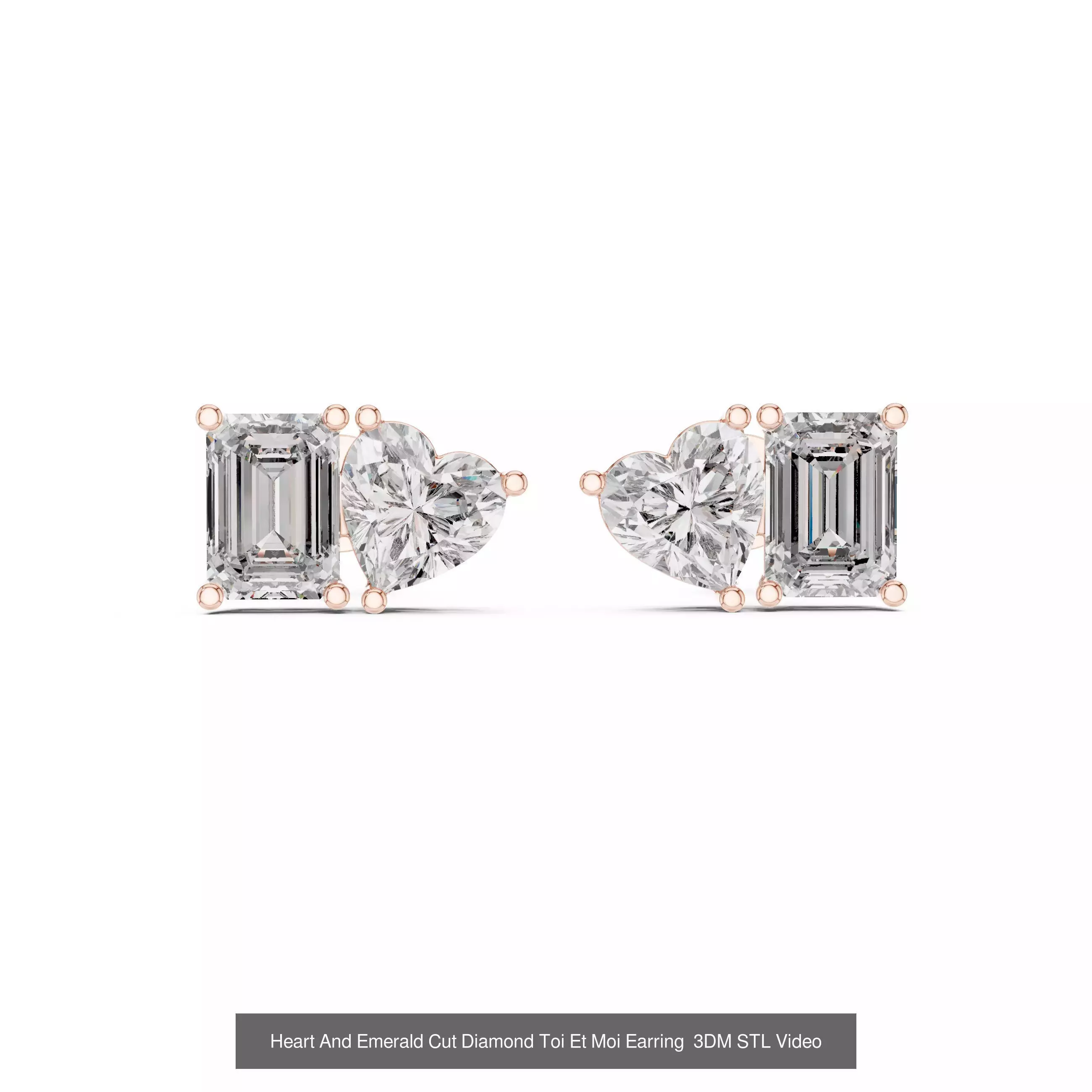 507 Diamond  Woman Earring 3DM STL OBJ FBX 3 Color Render Video 3D Model Collection_195