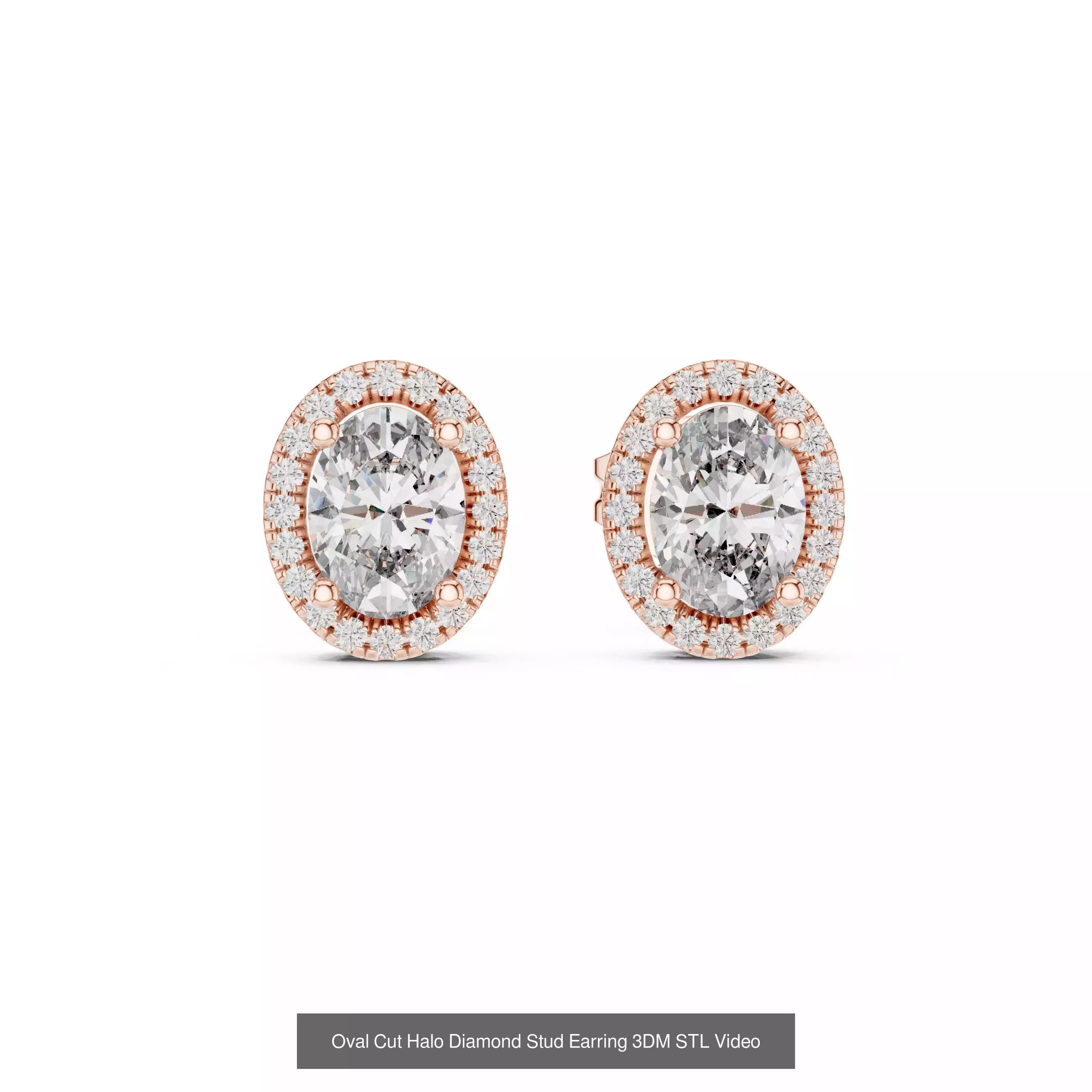 507 Diamond  Woman Earring 3DM STL OBJ FBX 3 Color Render Video 3D Model Collection_184
