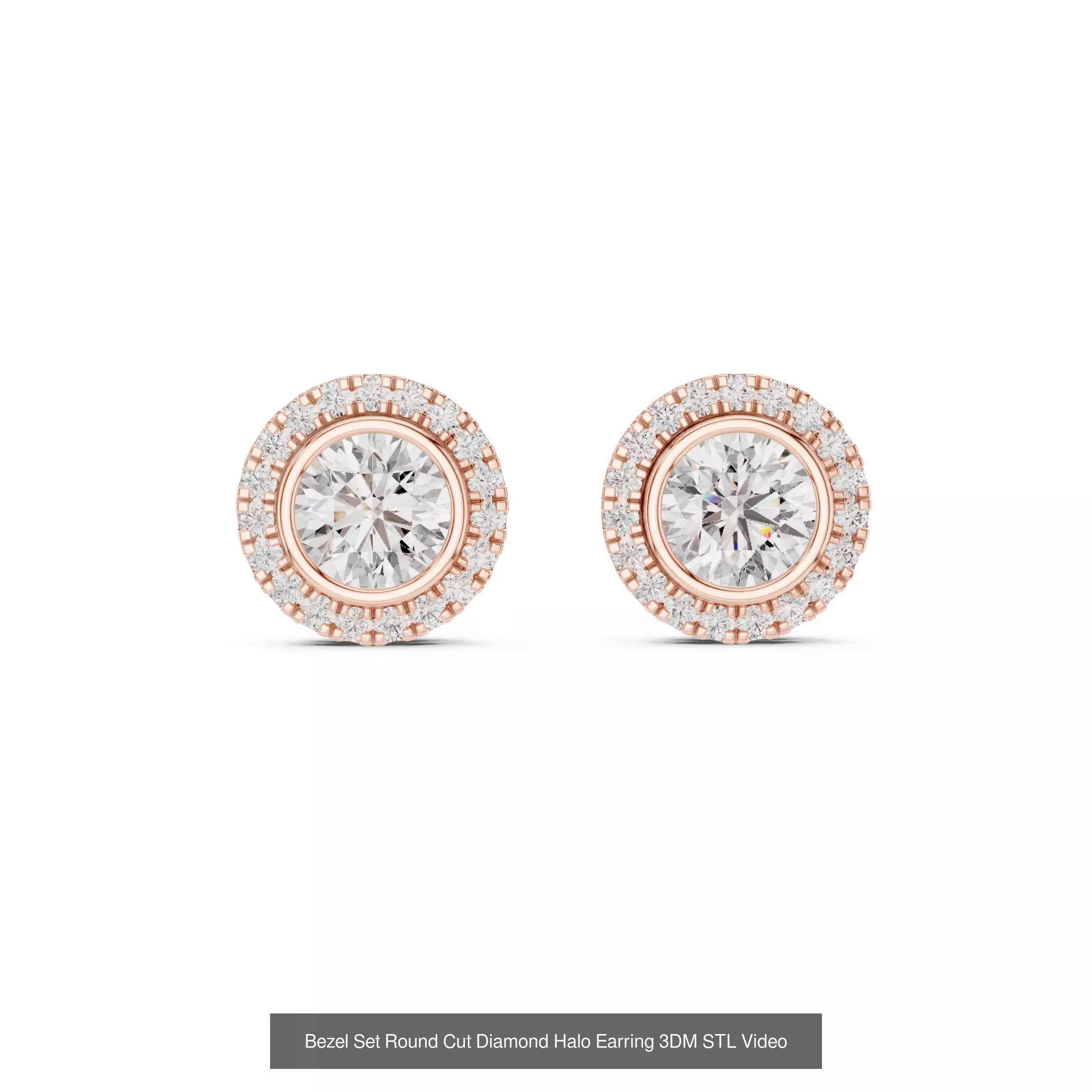 507 Diamond  Woman Earring 3DM STL OBJ FBX 3 Color Render Video 3D Model Collection_192