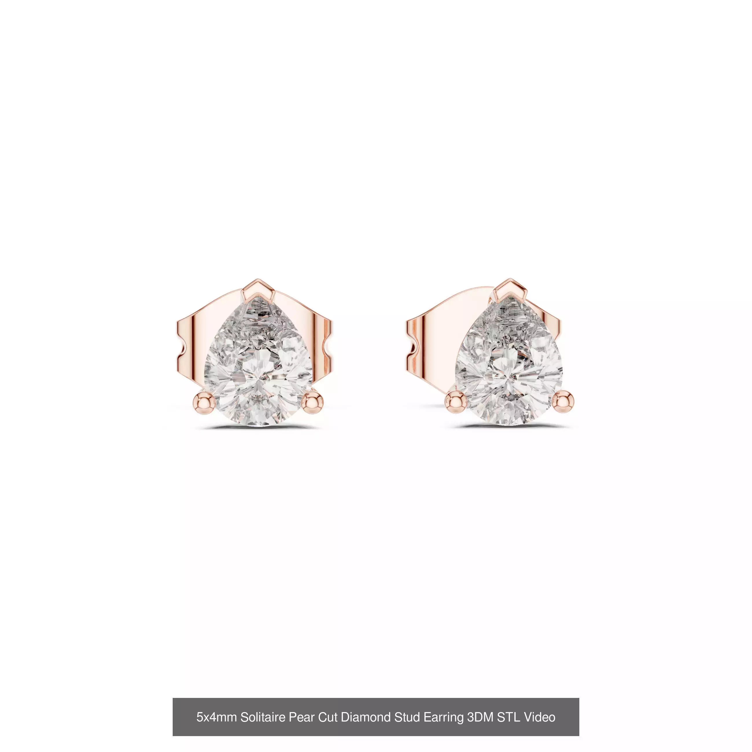 507 Diamond  Woman Earring 3DM STL OBJ FBX 3 Color Render Video 3D Model Collection_186