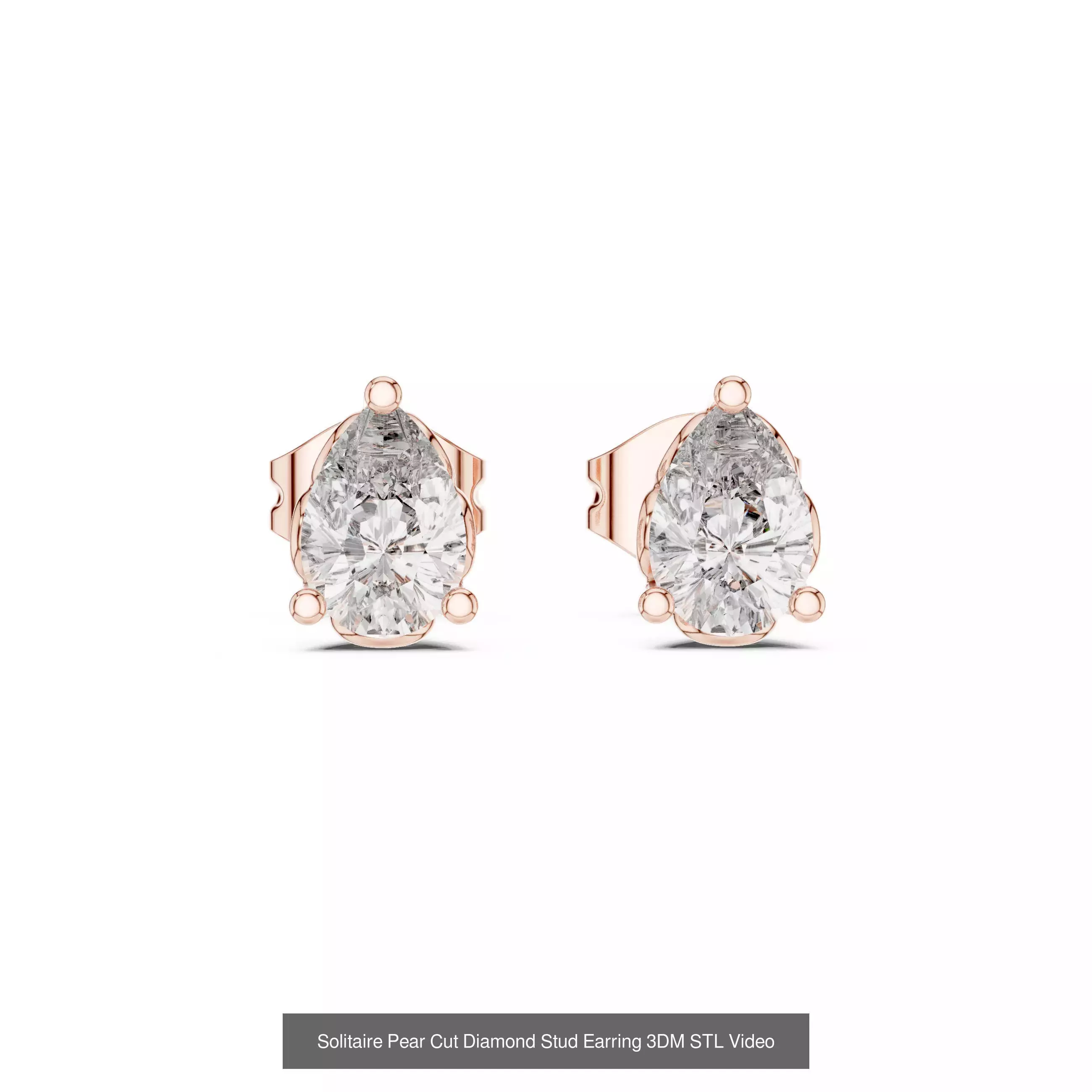 507 Diamond  Woman Earring 3DM STL OBJ FBX 3 Color Render Video 3D Model Collection_188