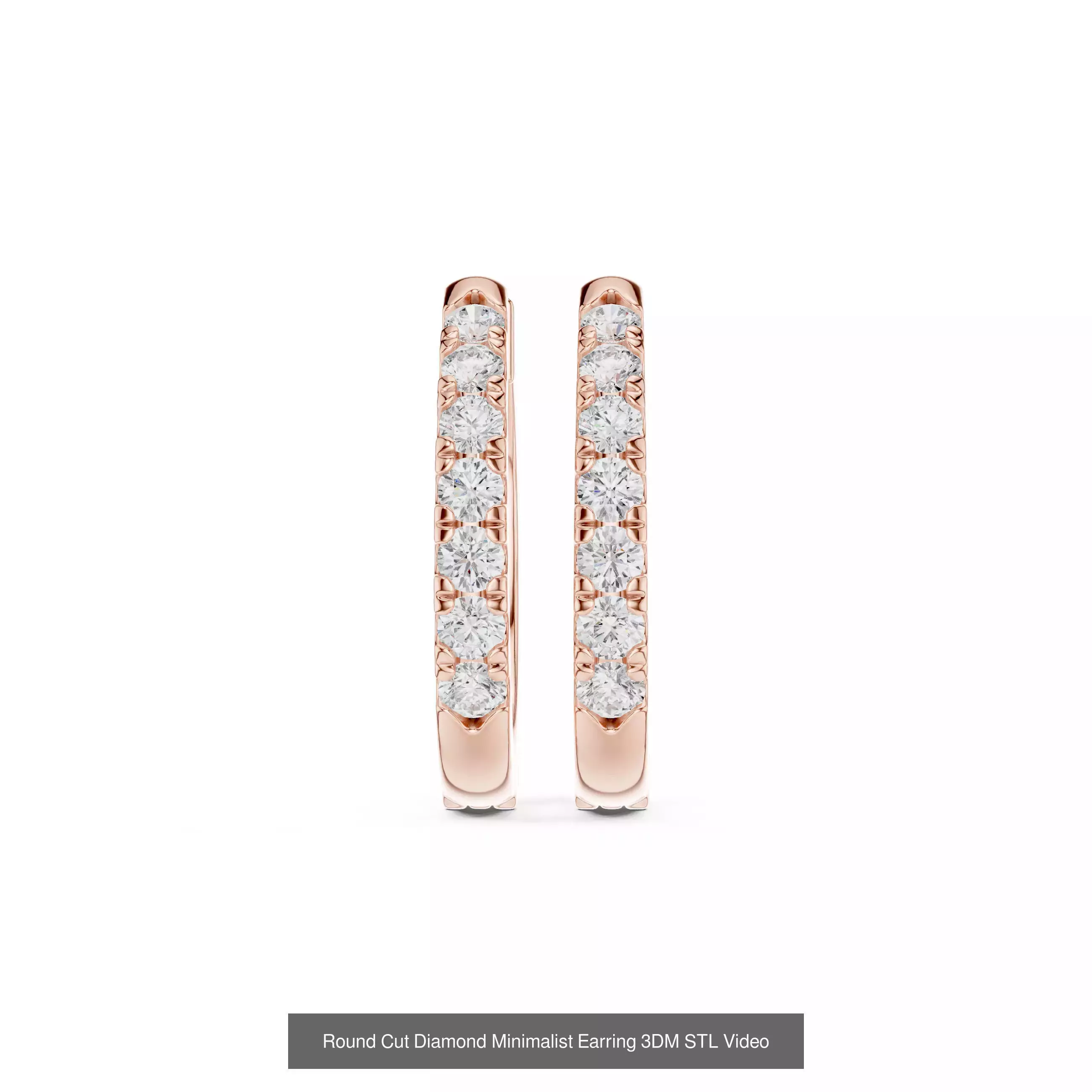 507 Diamond  Woman Earring 3DM STL OBJ FBX 3 Color Render Video 3D Model Collection_234