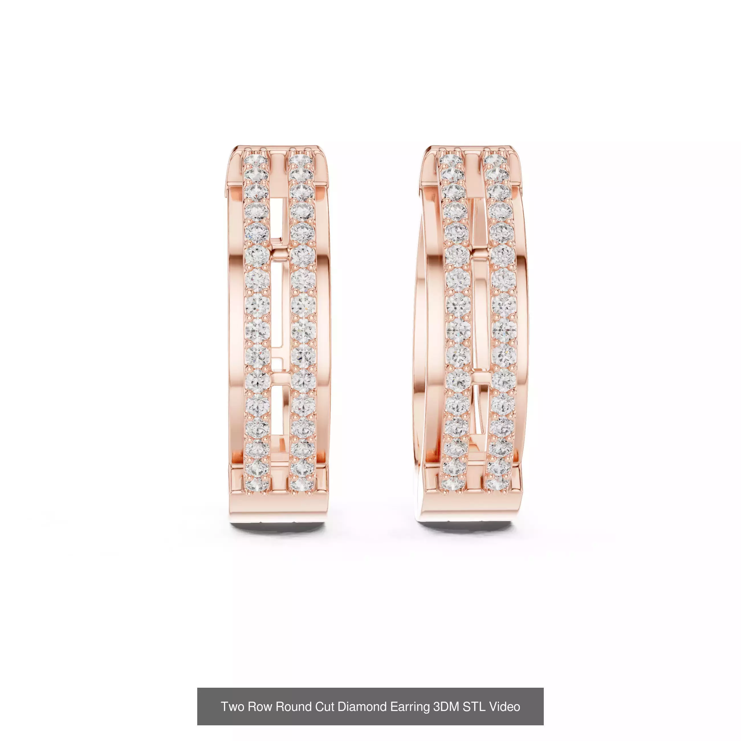 507 Diamond  Woman Earring 3DM STL OBJ FBX 3 Color Render Video 3D Model Collection_67