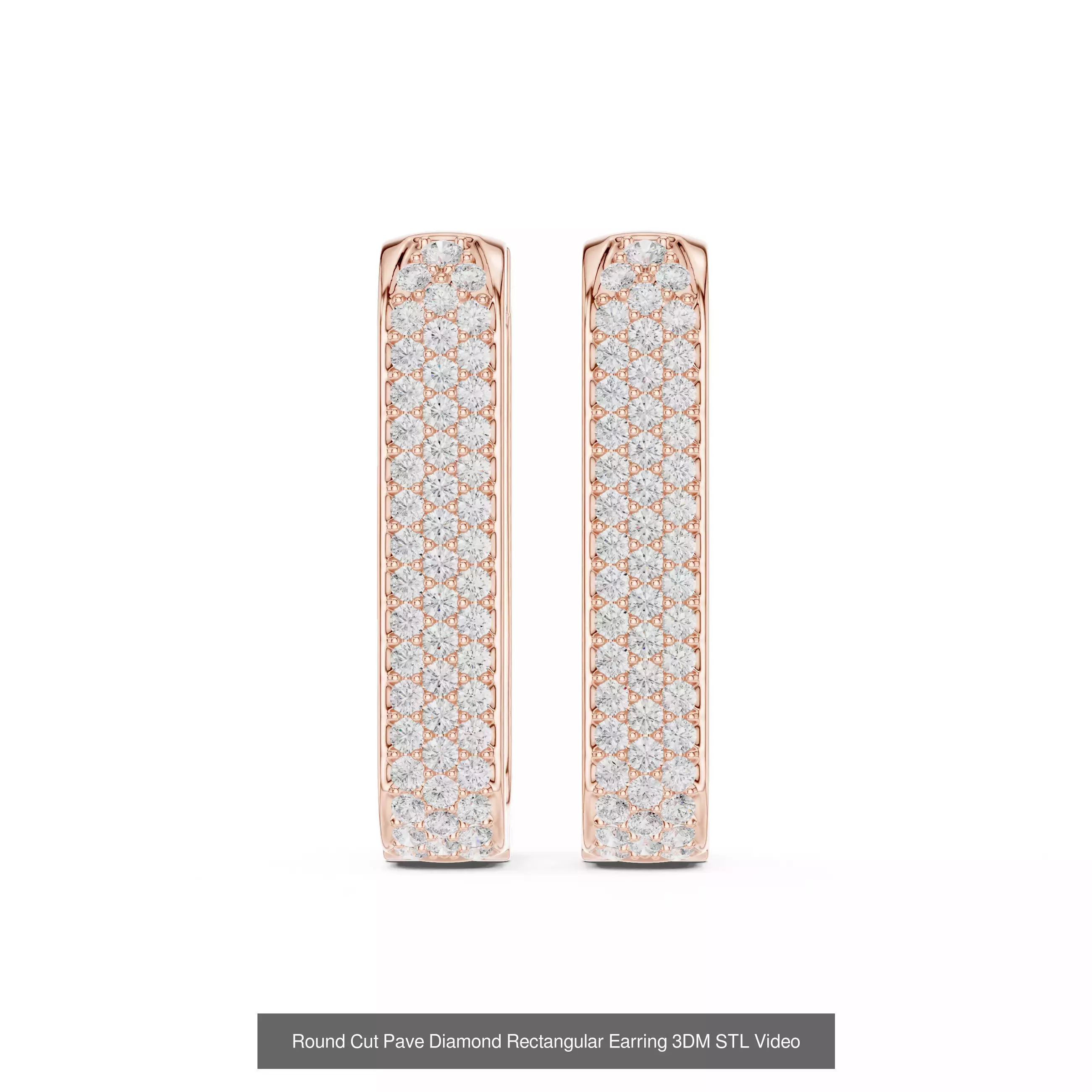 507 Diamond  Woman Earring 3DM STL OBJ FBX 3 Color Render Video 3D Model Collection_229