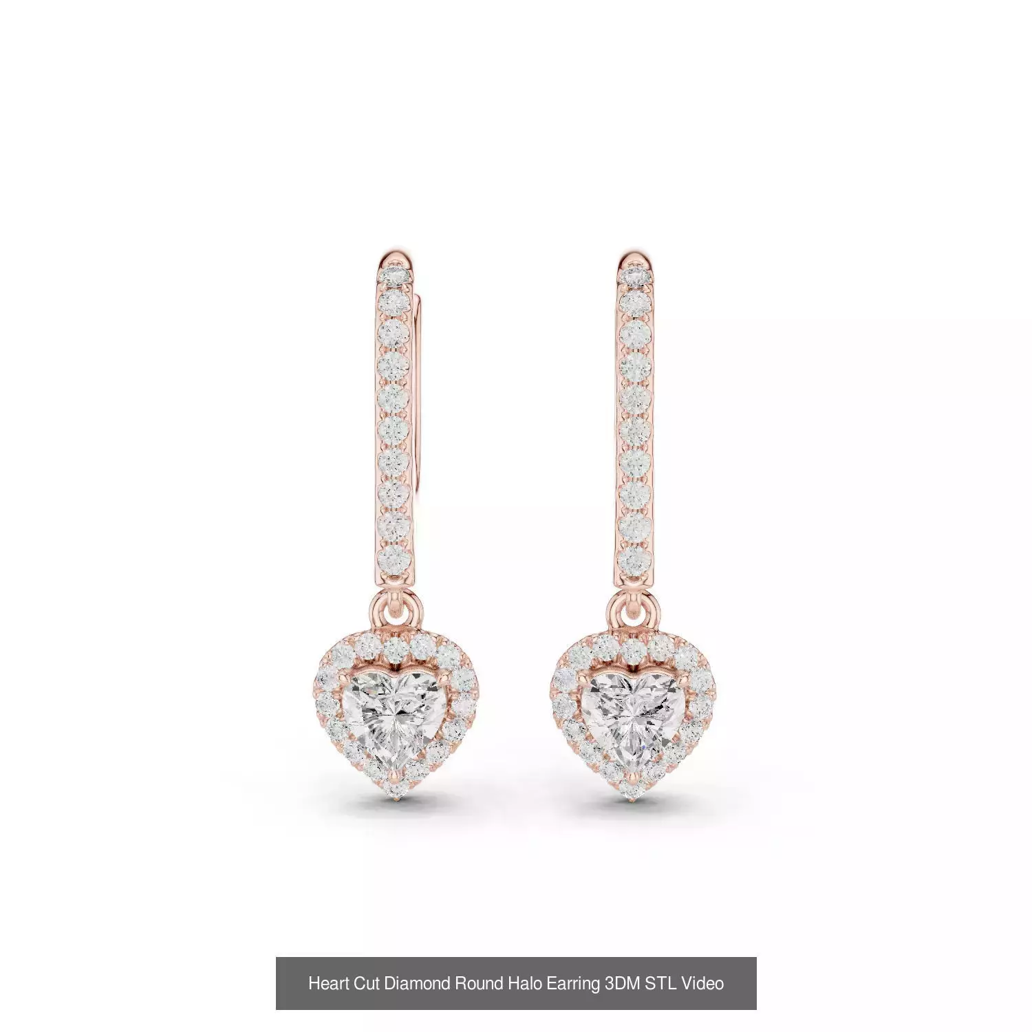 507 Diamond  Woman Earring 3DM STL OBJ FBX 3 Color Render Video 3D Model Collection_135