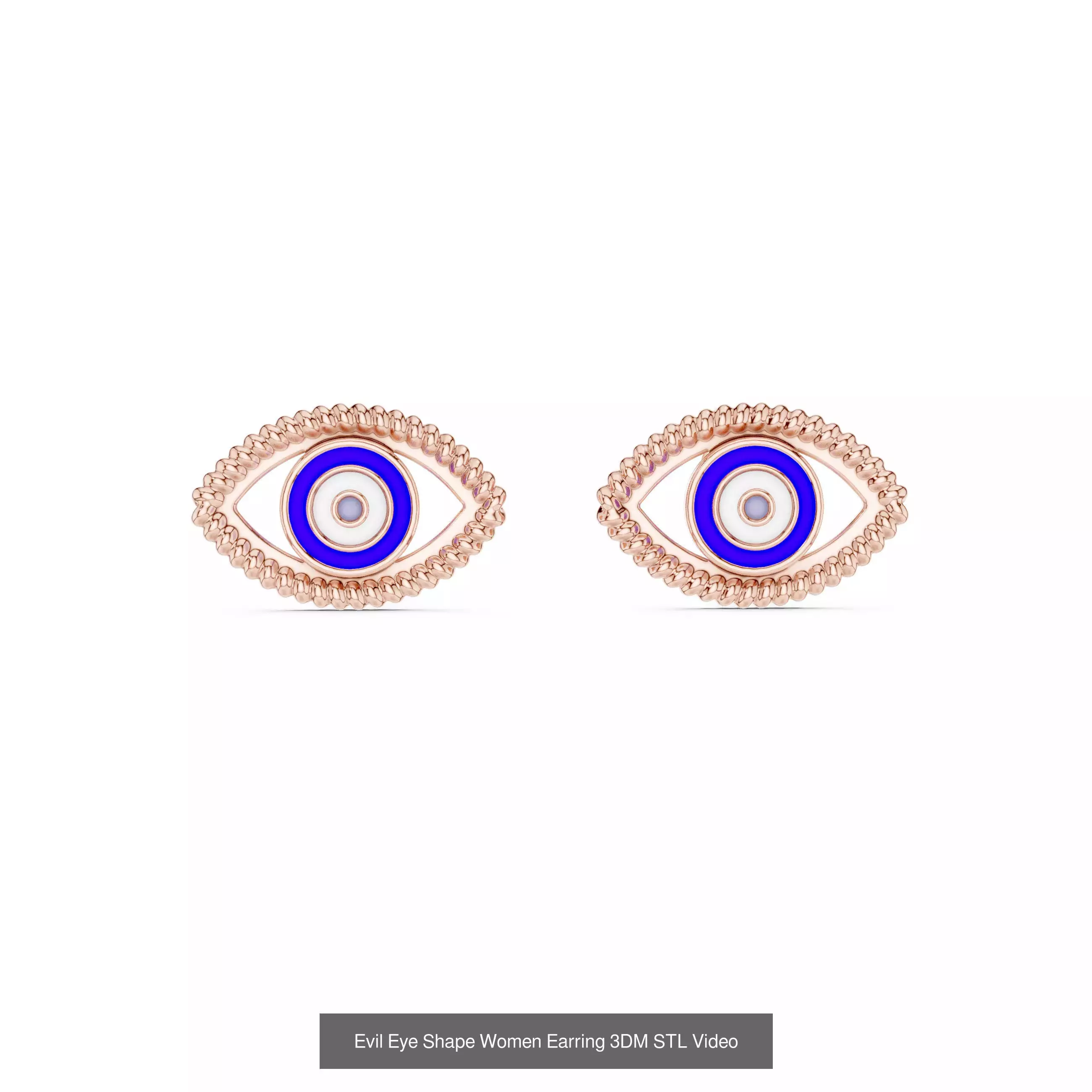 507 Diamond  Woman Earring 3DM STL OBJ FBX 3 Color Render Video 3D Model Collection_94