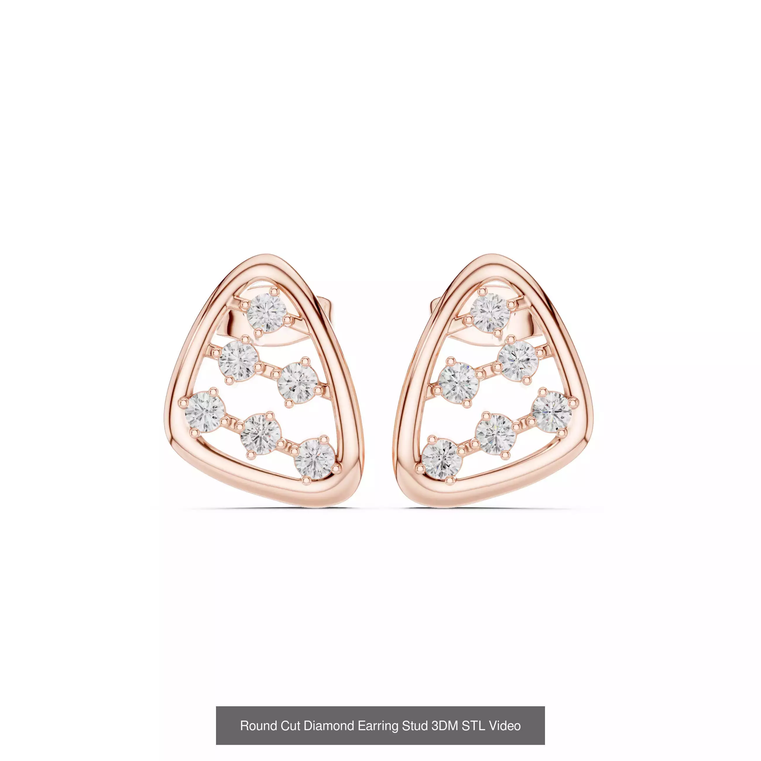 507 Diamond  Woman Earring 3DM STL OBJ FBX 3 Color Render Video 3D Model Collection_231