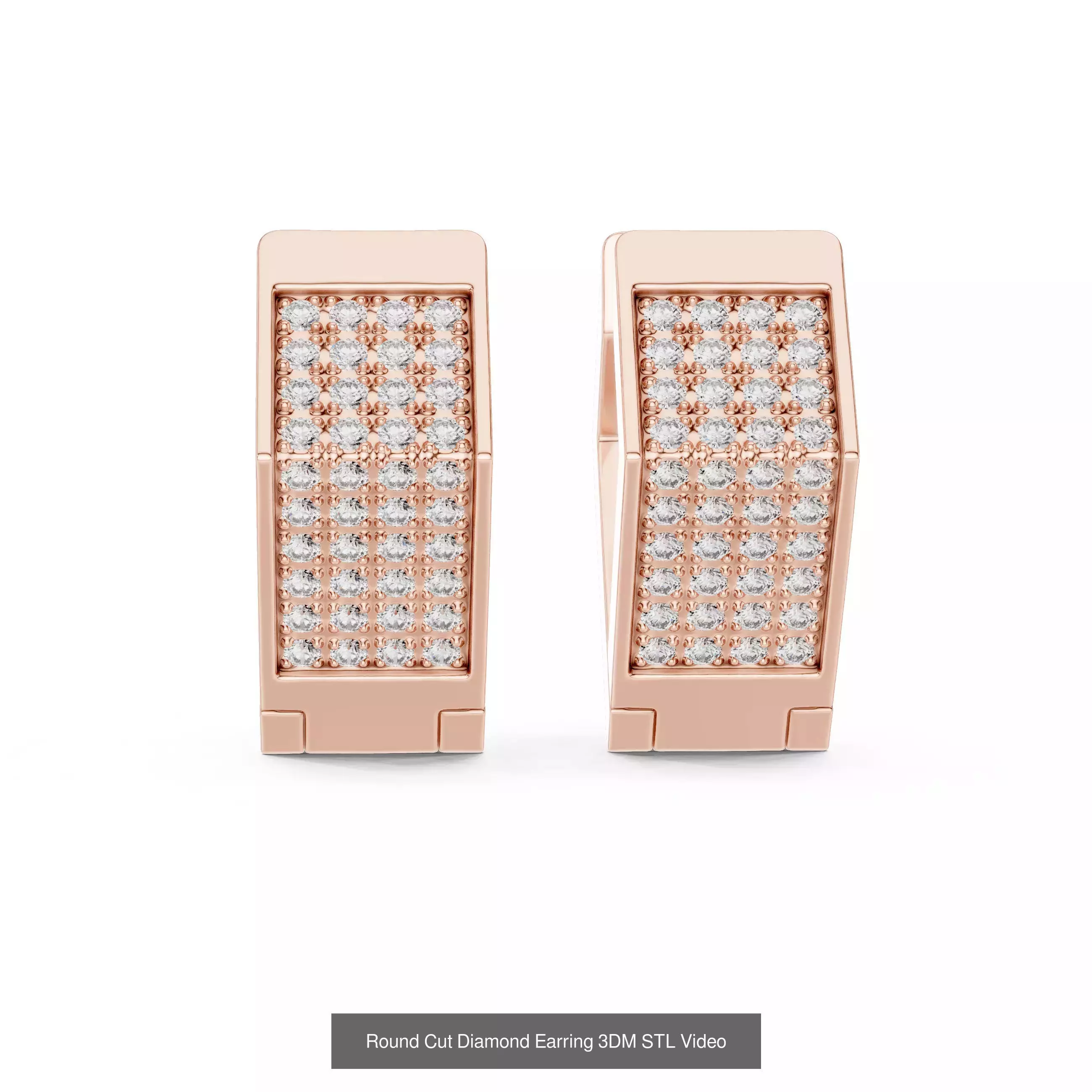 507 Diamond  Woman Earring 3DM STL OBJ FBX 3 Color Render Video 3D Model Collection_35