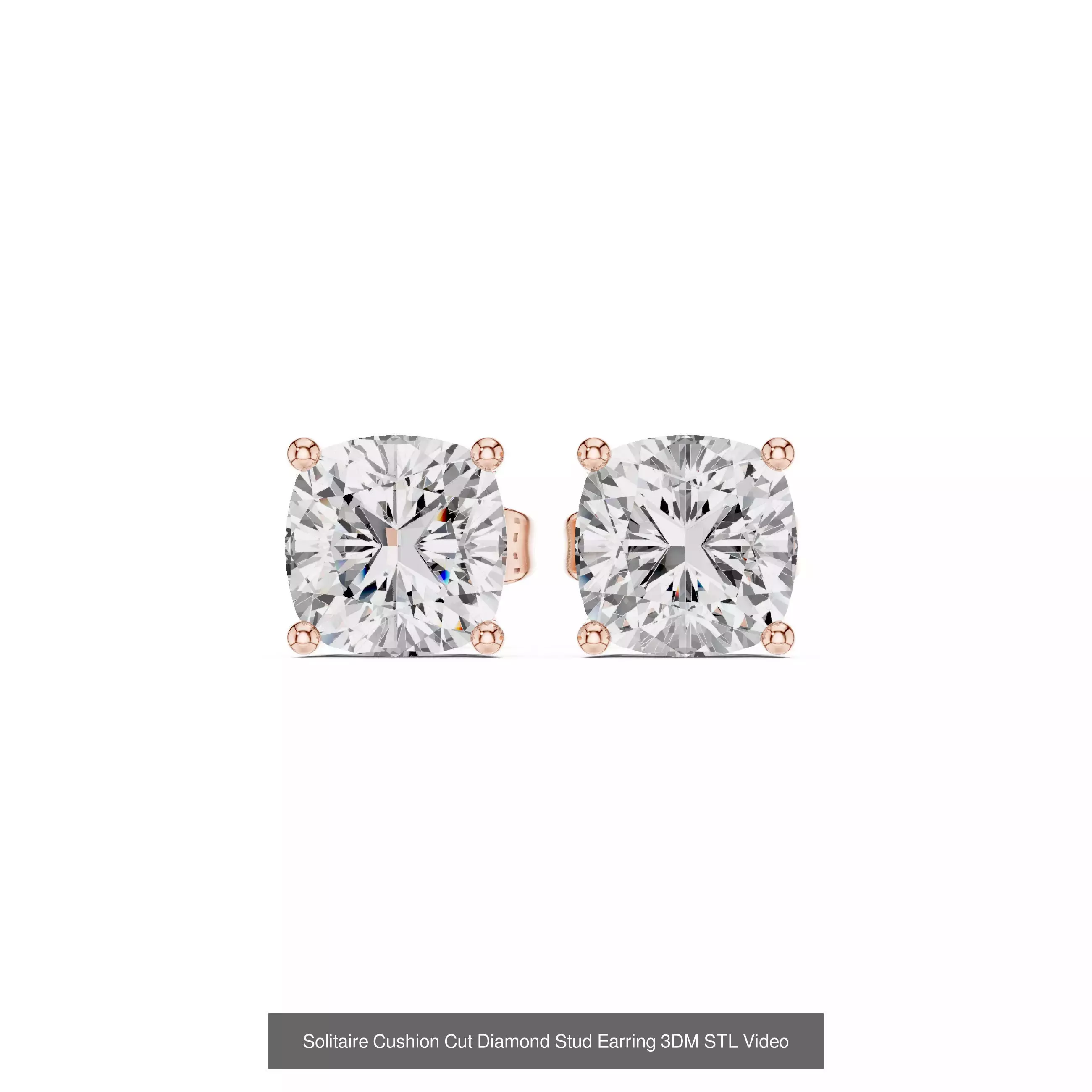 507 Diamond  Woman Earring 3DM STL OBJ FBX 3 Color Render Video 3D Model Collection_212