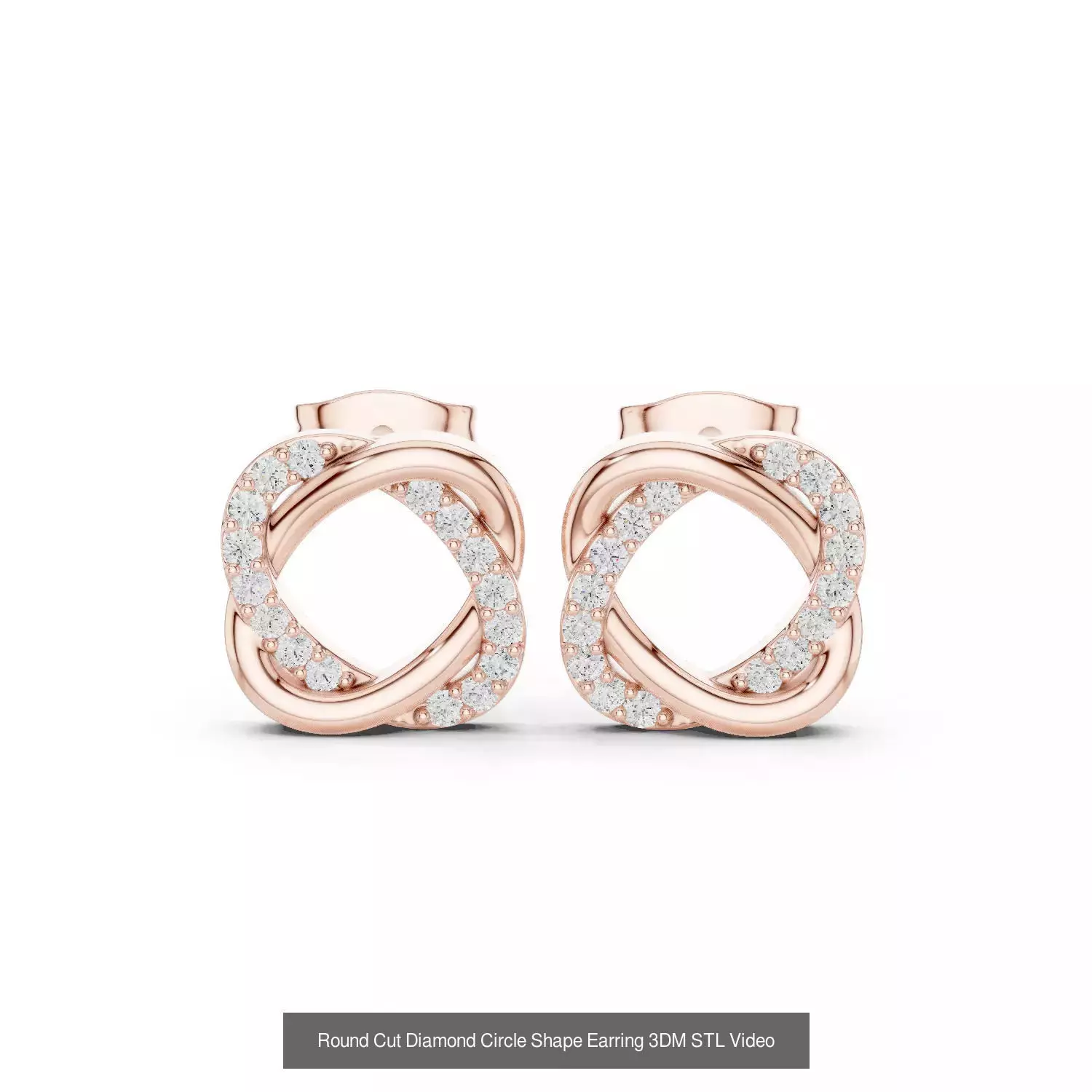 507 Diamond  Woman Earring 3DM STL OBJ FBX 3 Color Render Video 3D Model Collection_219