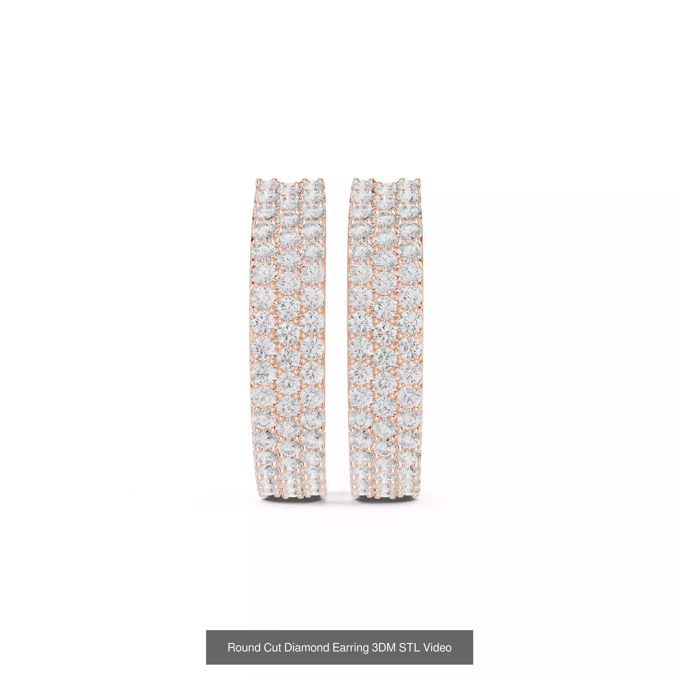 507 Diamond  Woman Earring 3DM STL OBJ FBX 3 Color Render Video 3D Model Collection_243