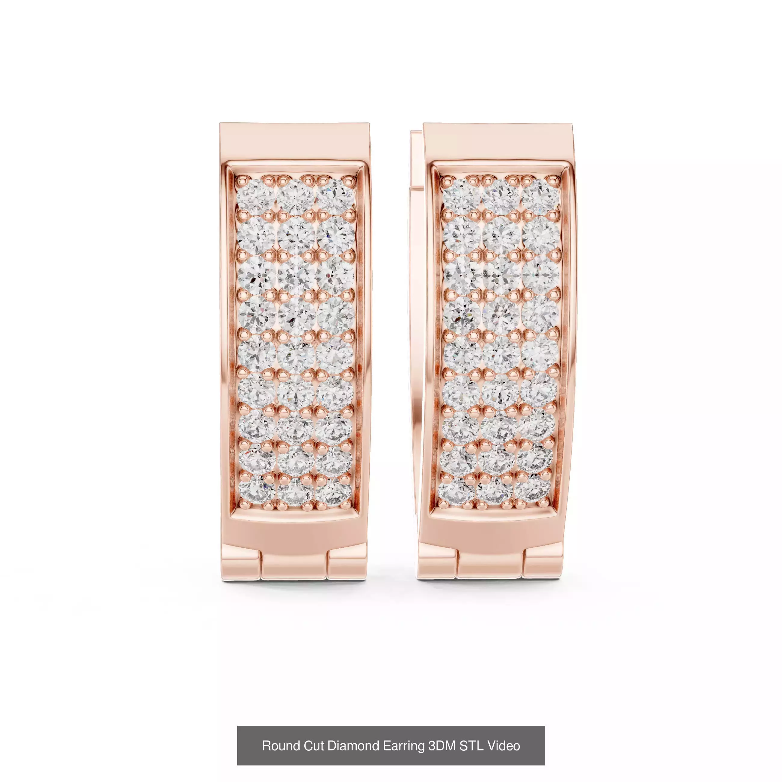 507 Diamond  Woman Earring 3DM STL OBJ FBX 3 Color Render Video 3D Model Collection_52