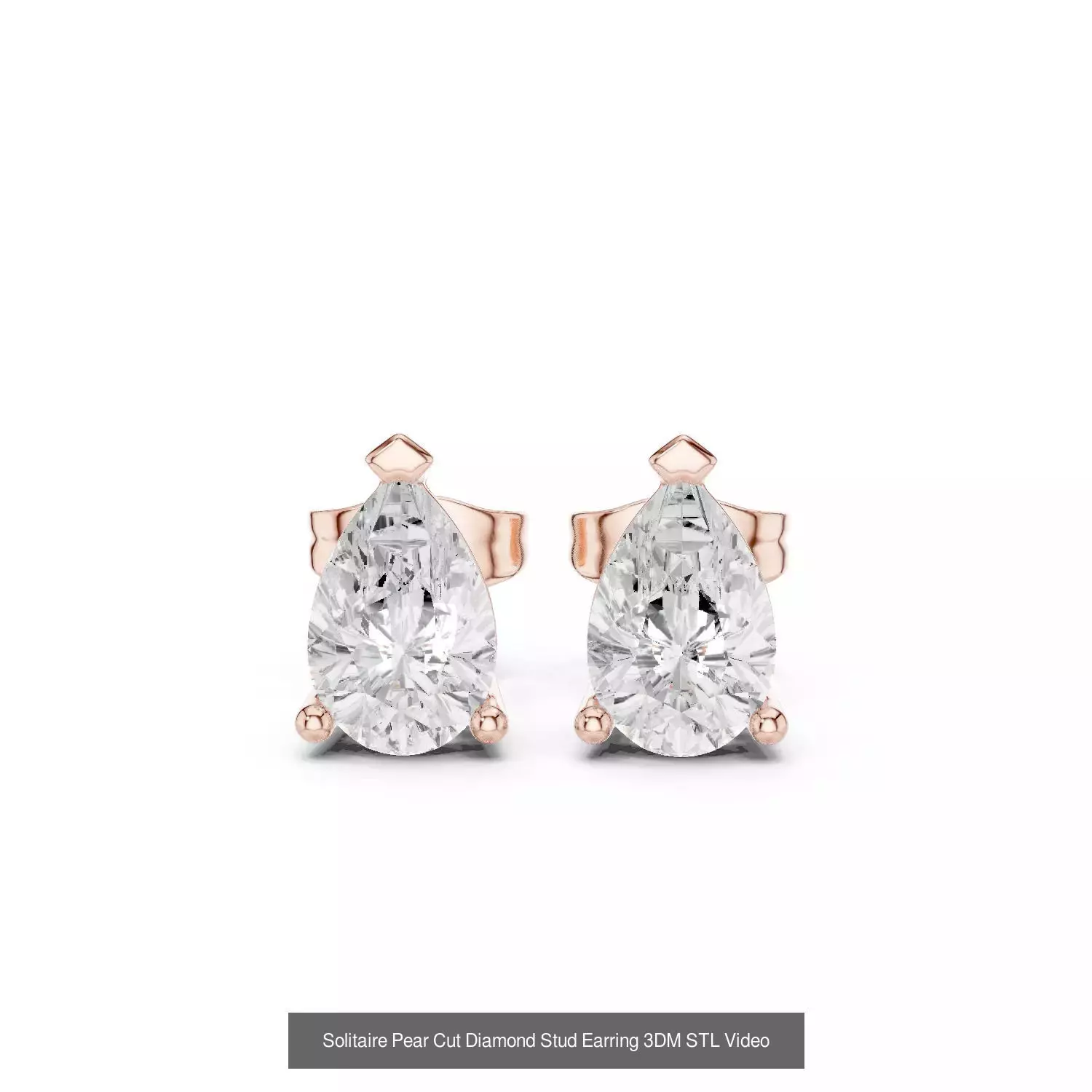 507 Diamond  Woman Earring 3DM STL OBJ FBX 3 Color Render Video 3D Model Collection_216