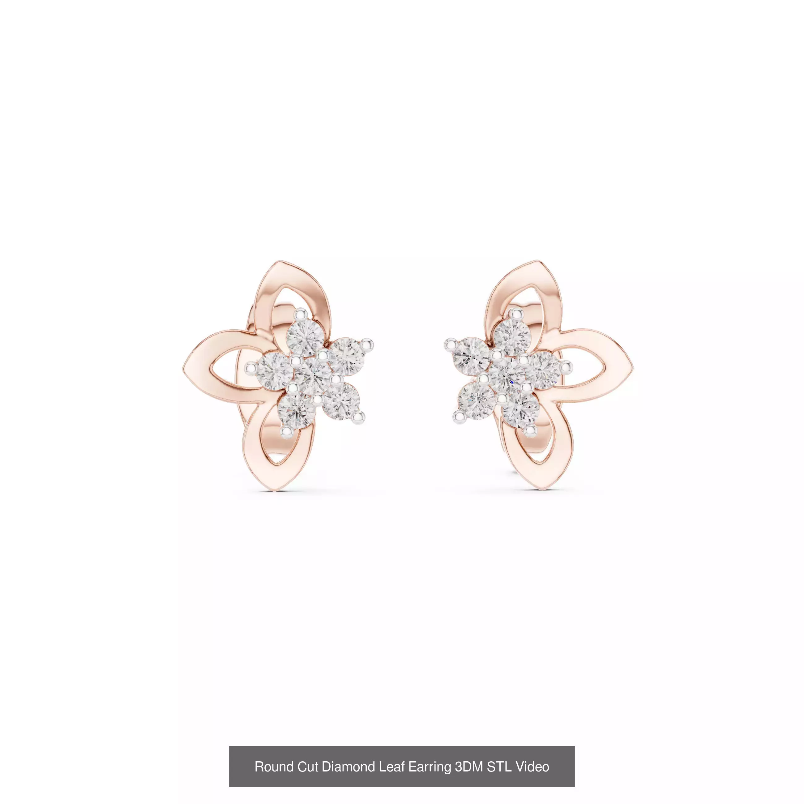507 Diamond  Woman Earring 3DM STL OBJ FBX 3 Color Render Video 3D Model Collection_176