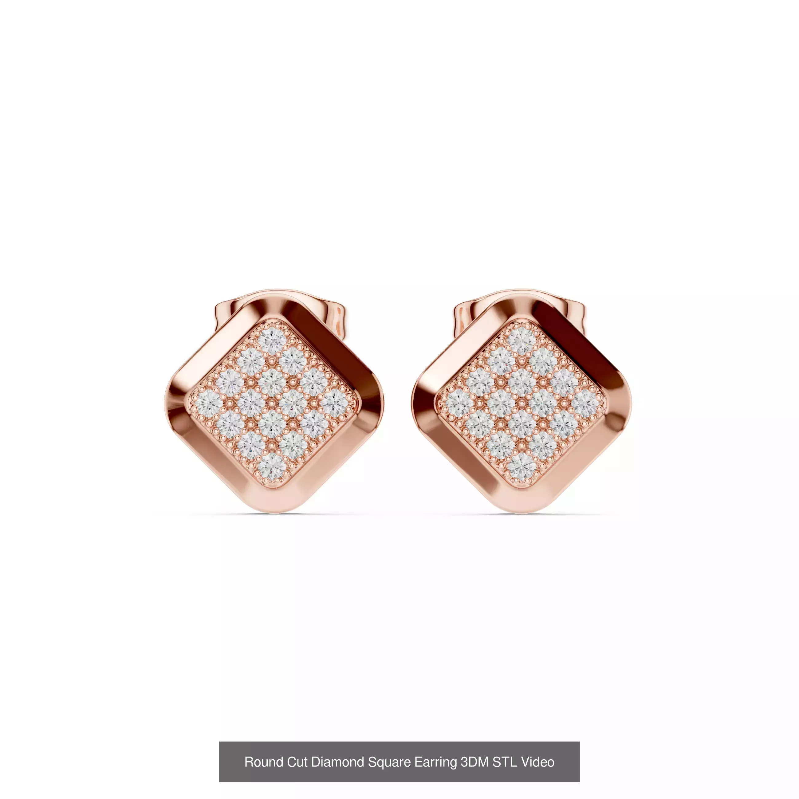 507 Diamond  Woman Earring 3DM STL OBJ FBX 3 Color Render Video 3D Model Collection_222