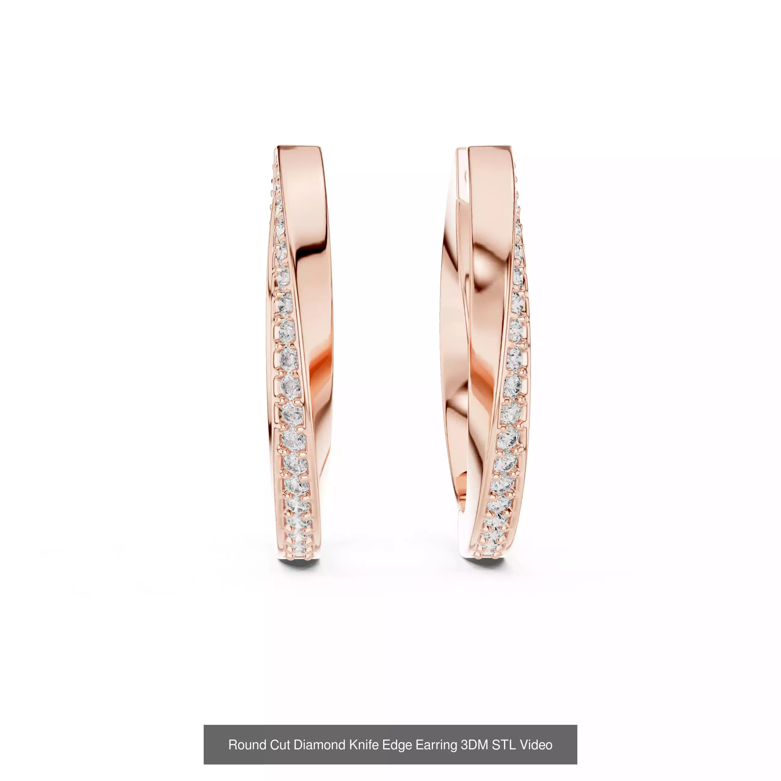 507 Diamond  Woman Earring 3DM STL OBJ FBX 3 Color Render Video 3D Model Collection_162