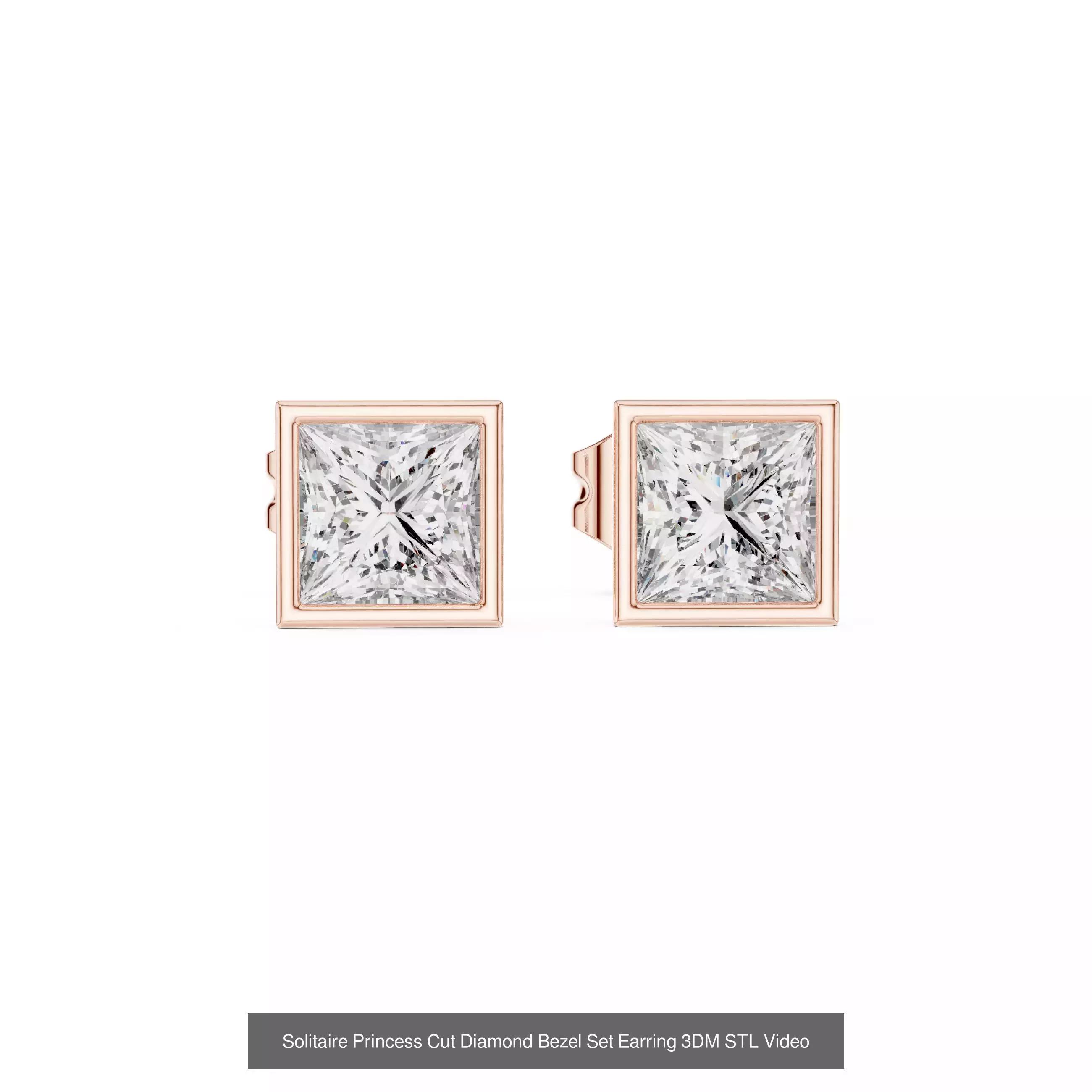 507 Diamond  Woman Earring 3DM STL OBJ FBX 3 Color Render Video 3D Model Collection_194