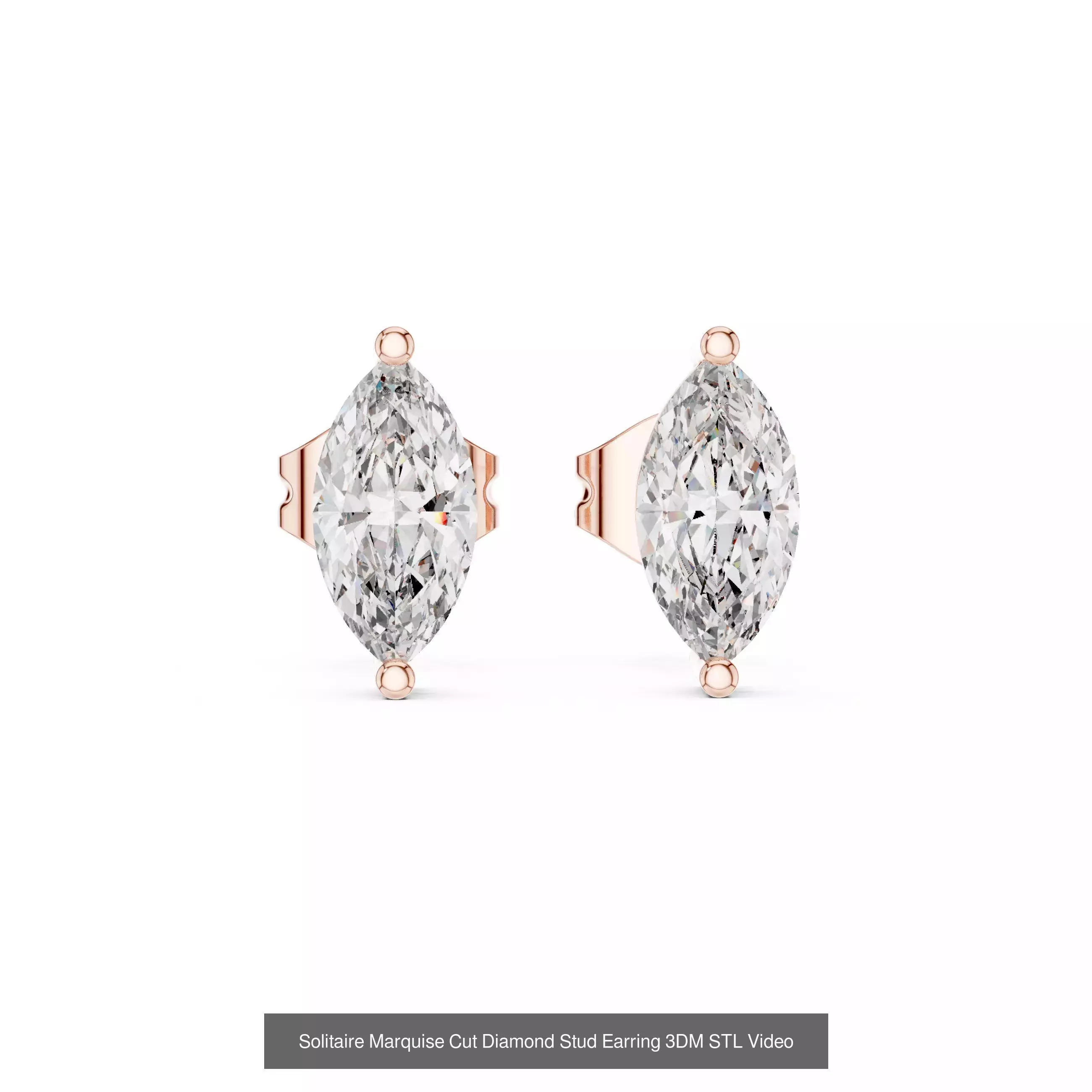 507 Diamond  Woman Earring 3DM STL OBJ FBX 3 Color Render Video 3D Model Collection_204