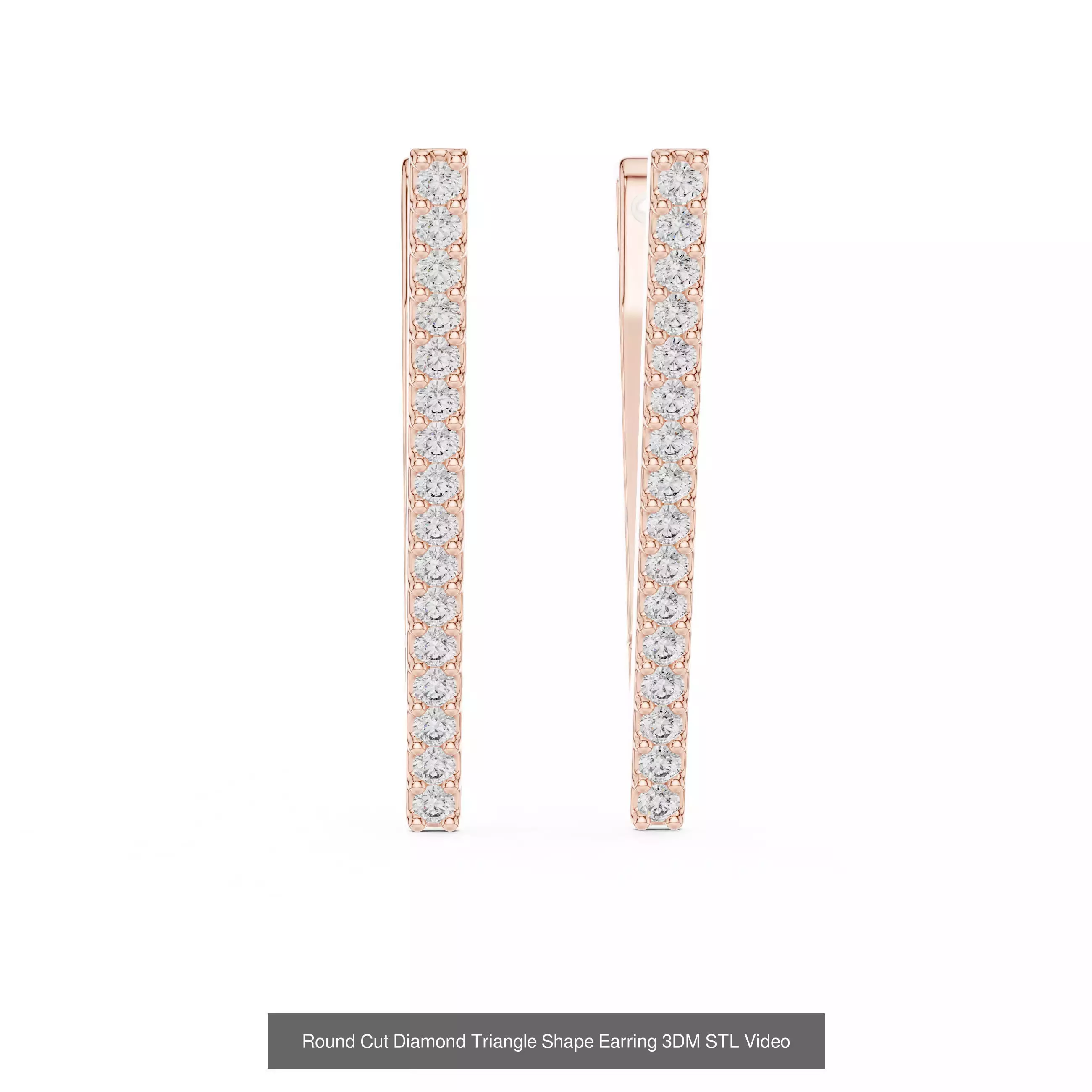 507 Diamond  Woman Earring 3DM STL OBJ FBX 3 Color Render Video 3D Model Collection_150
