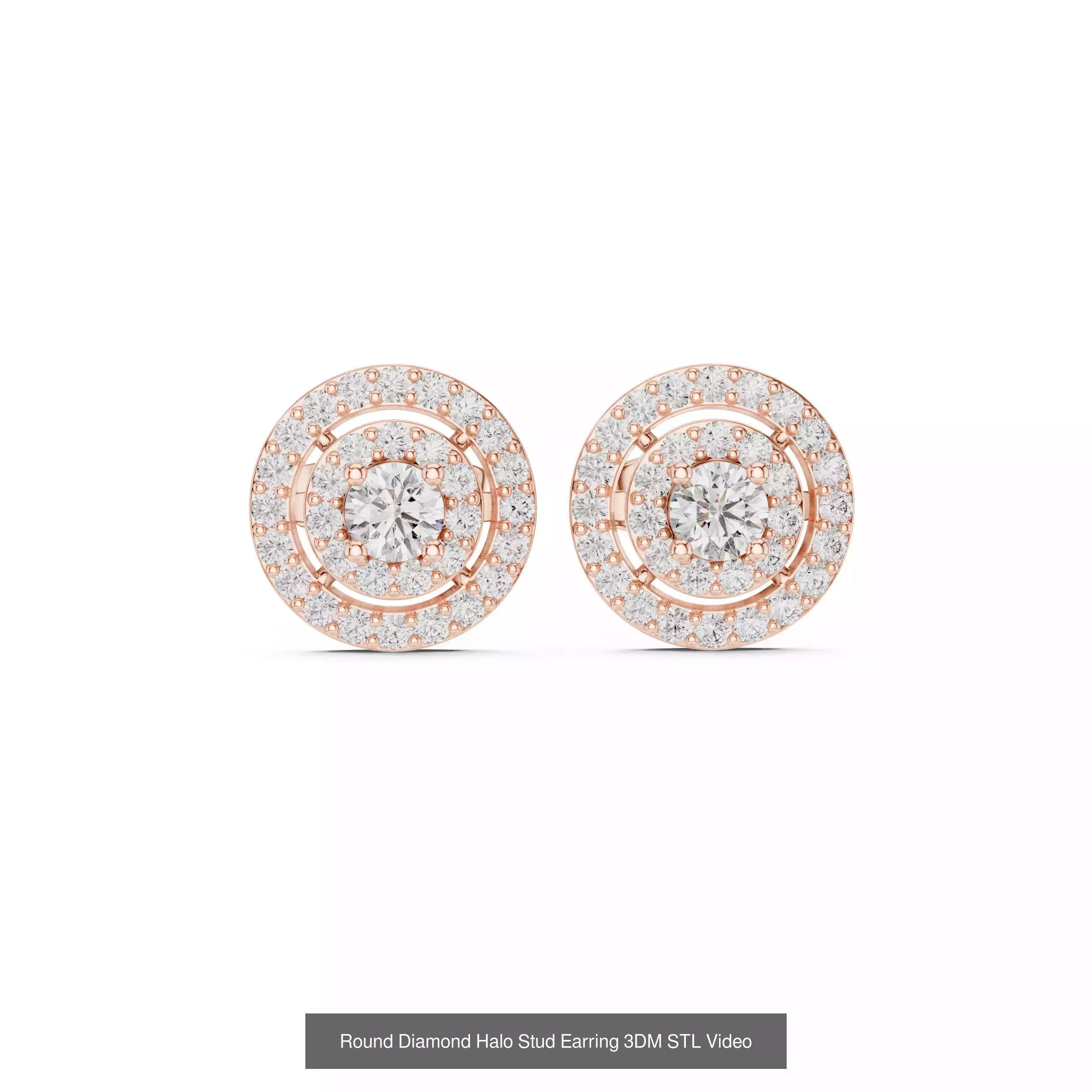 507 Diamond  Woman Earring 3DM STL OBJ FBX 3 Color Render Video 3D Model Collection_123