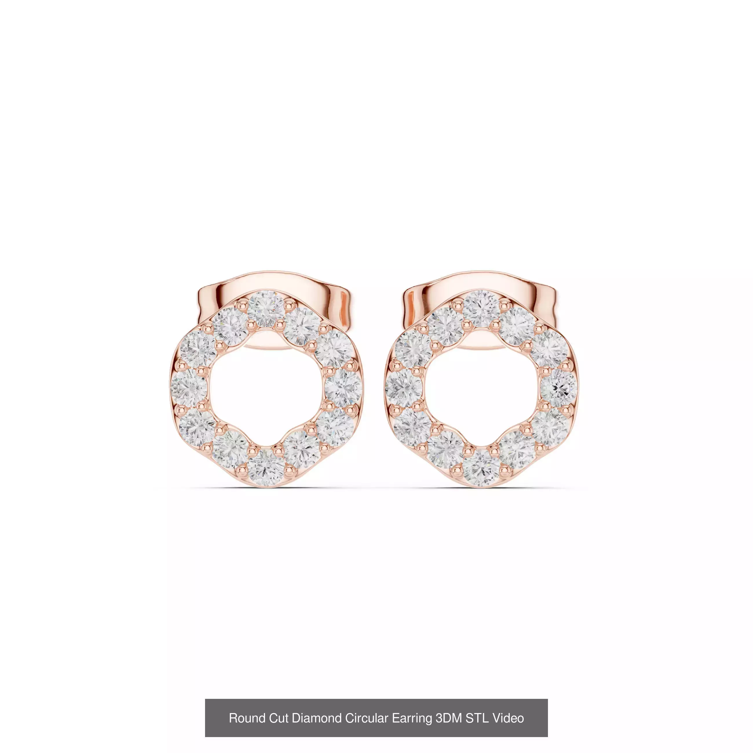 507 Diamond  Woman Earring 3DM STL OBJ FBX 3 Color Render Video 3D Model Collection_226