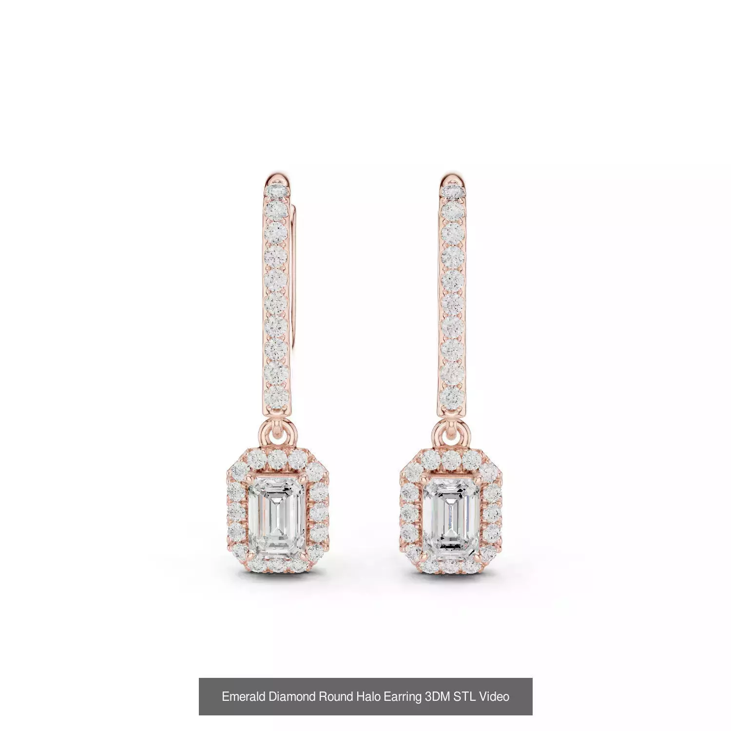 507 Diamond  Woman Earring 3DM STL OBJ FBX 3 Color Render Video 3D Model Collection_134