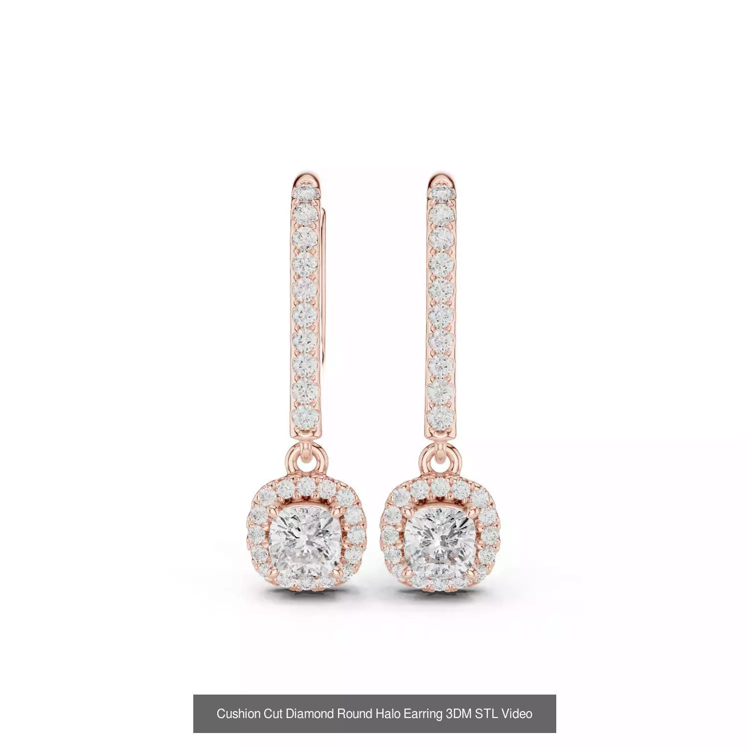 507 Diamond  Woman Earring 3DM STL OBJ FBX 3 Color Render Video 3D Model Collection_133