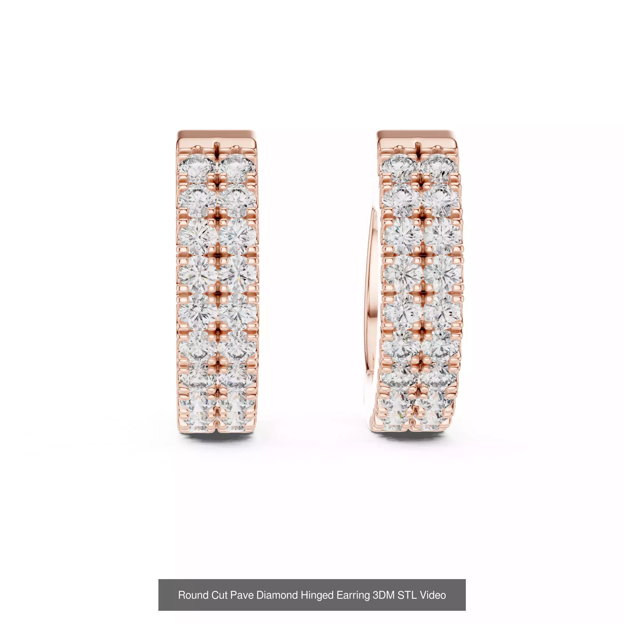 507 Diamond  Woman Earring 3DM STL OBJ FBX 3 Color Render Video 3D Model Collection_152