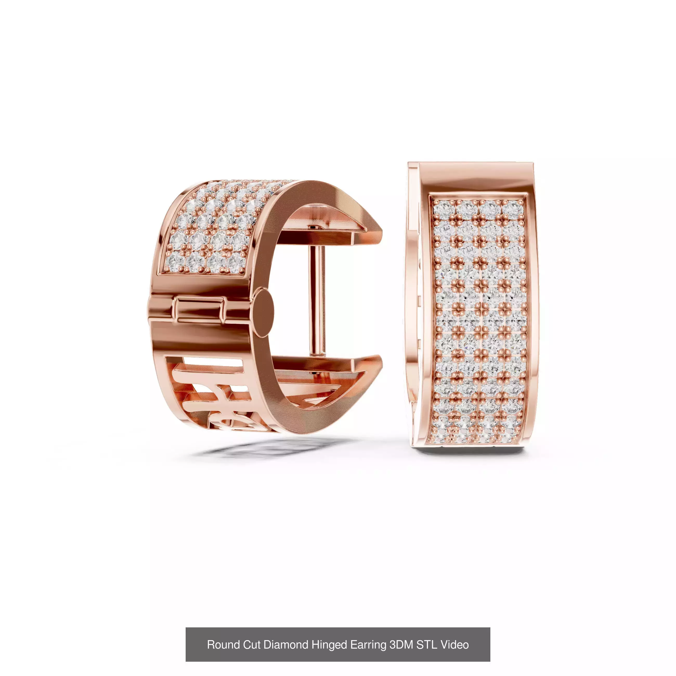 507 Diamond  Woman Earring 3DM STL OBJ FBX 3 Color Render Video 3D Model Collection_41