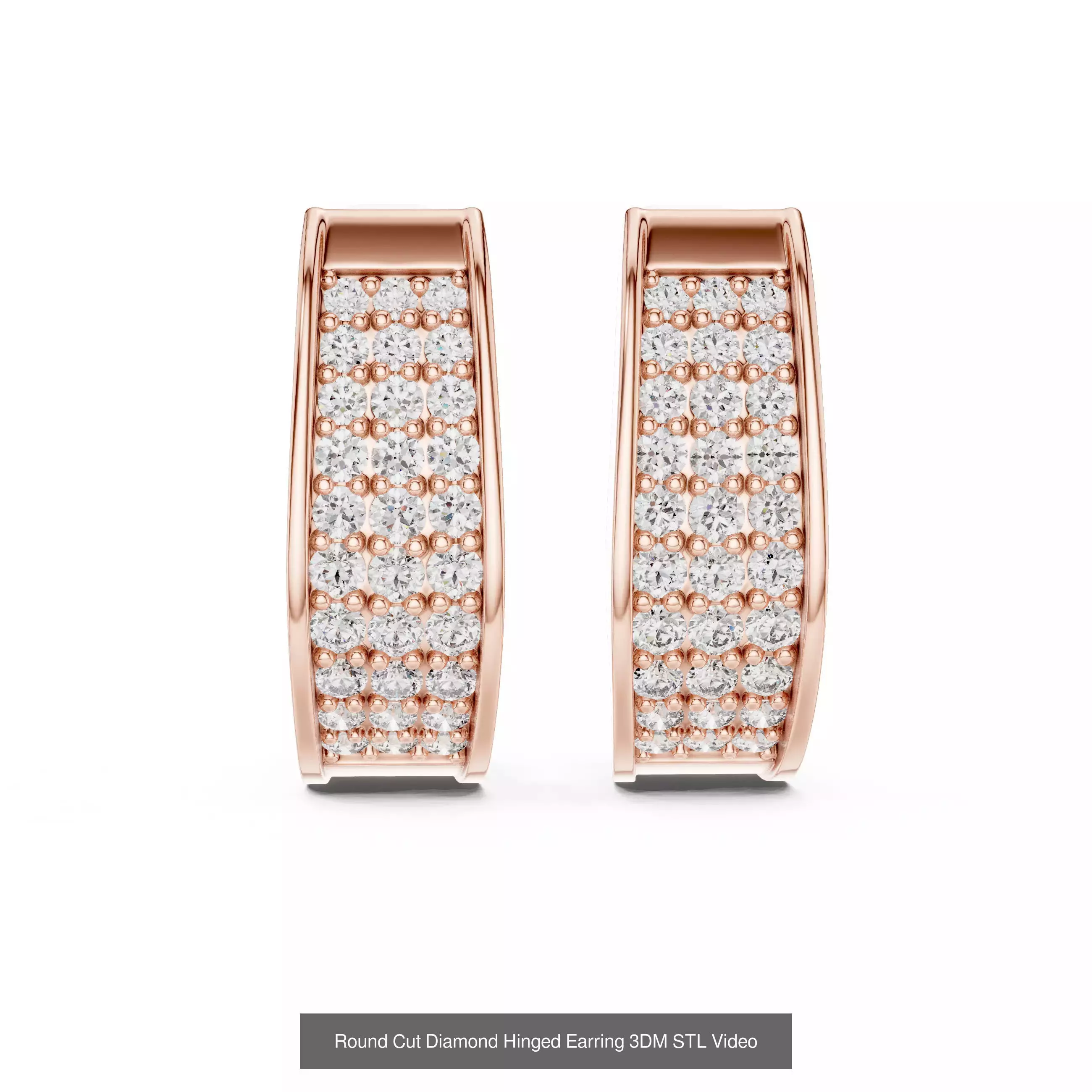 507 Diamond  Woman Earring 3DM STL OBJ FBX 3 Color Render Video 3D Model Collection_47