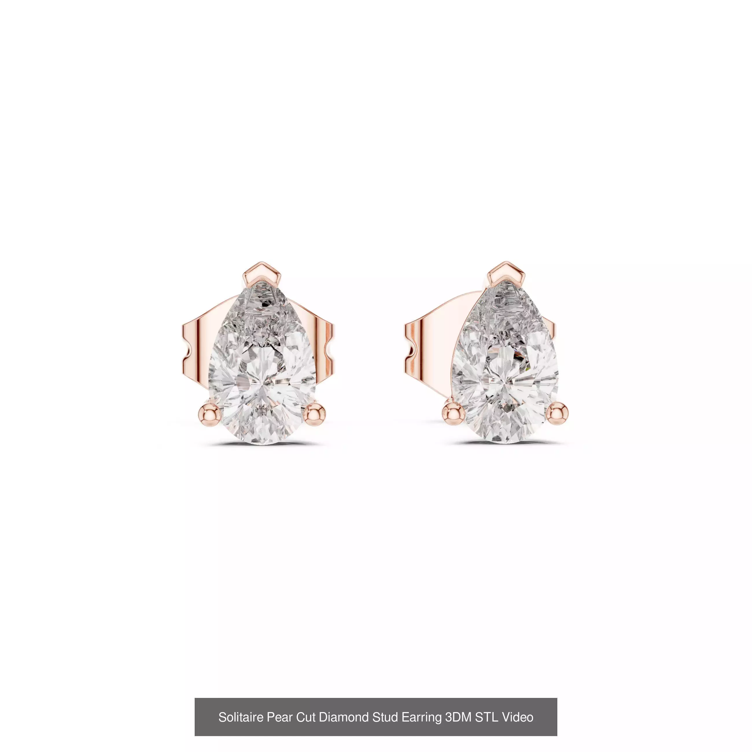 507 Diamond  Woman Earring 3DM STL OBJ FBX 3 Color Render Video 3D Model Collection_185