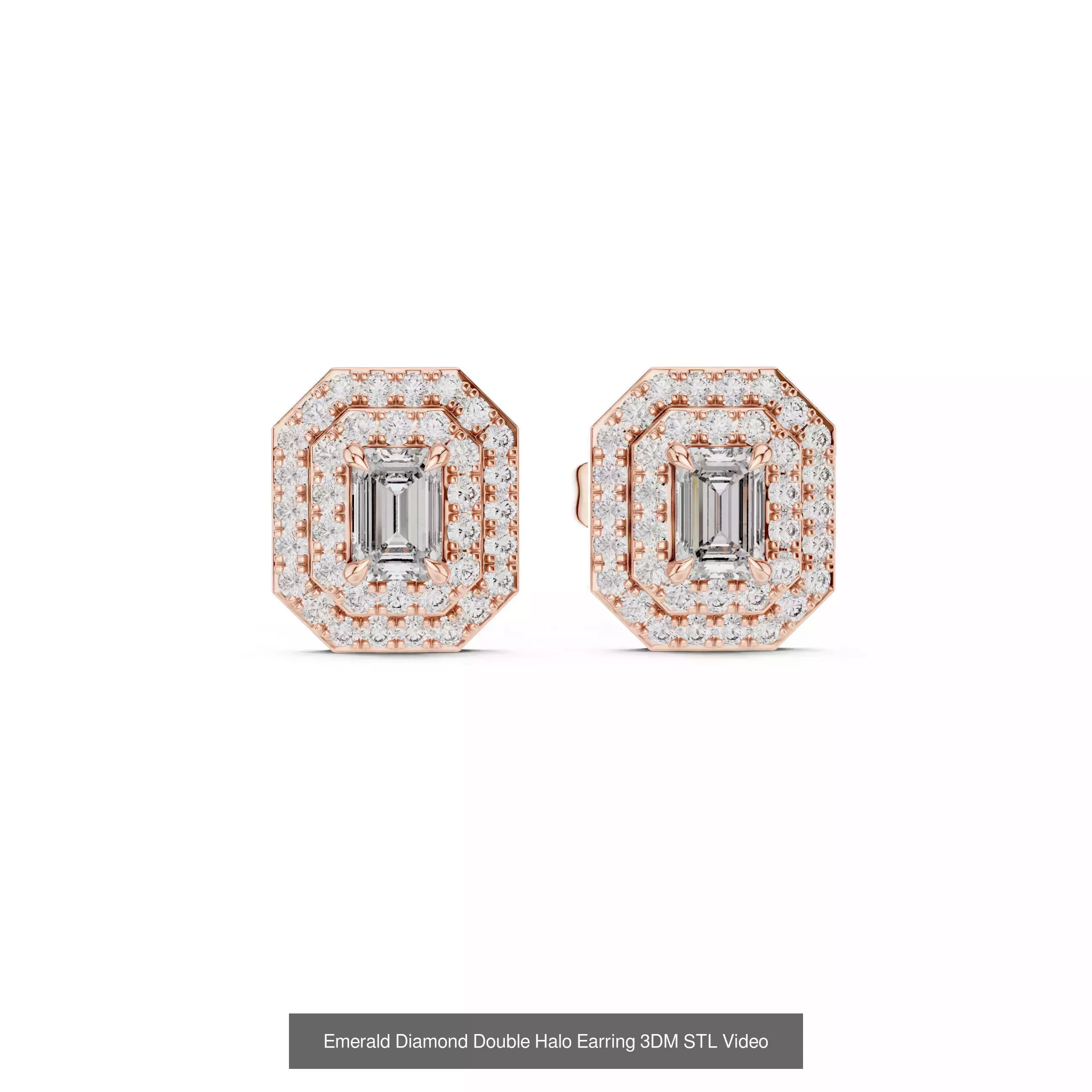 507 Diamond  Woman Earring 3DM STL OBJ FBX 3 Color Render Video 3D Model Collection_117