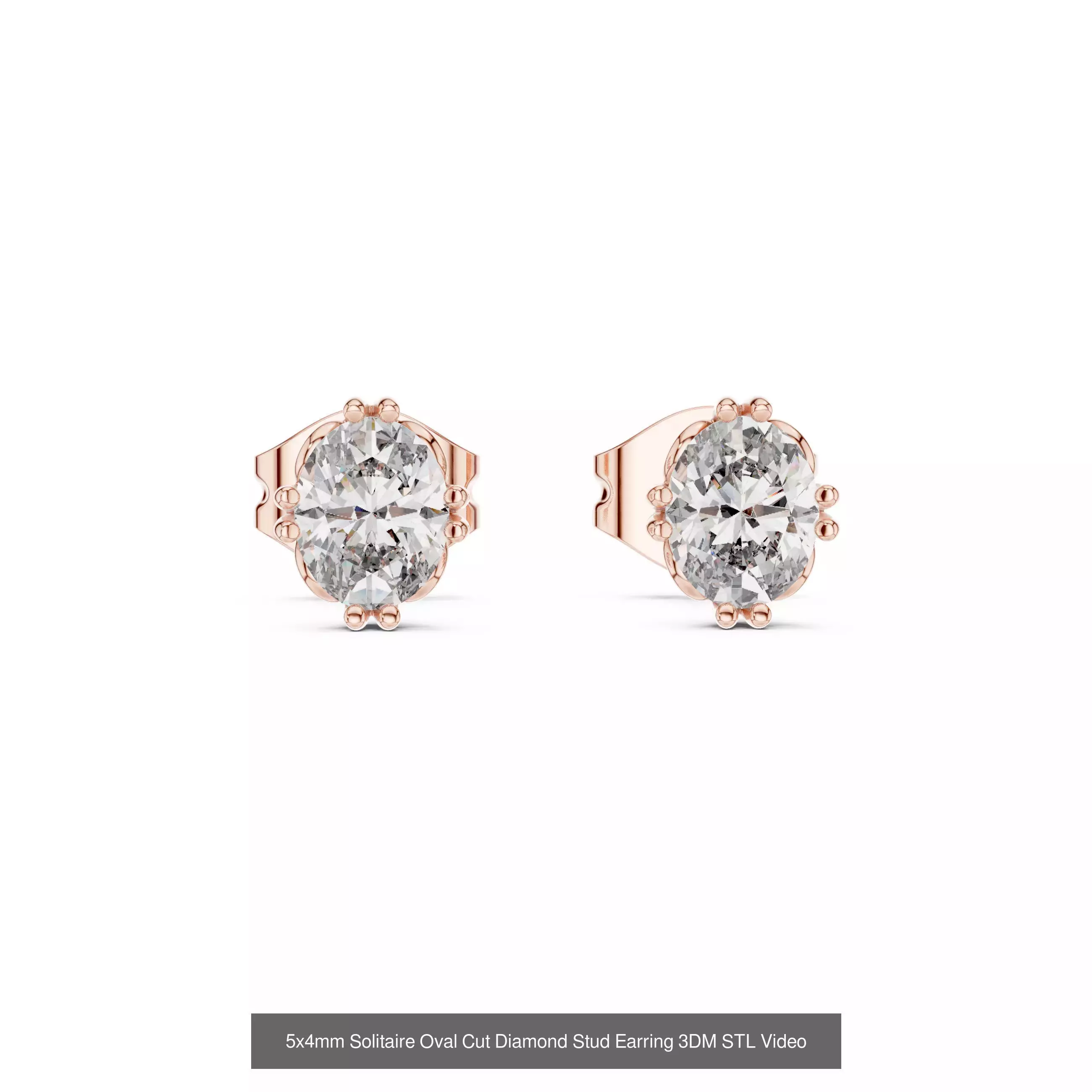 507 Diamond  Woman Earring 3DM STL OBJ FBX 3 Color Render Video 3D Model Collection_191
