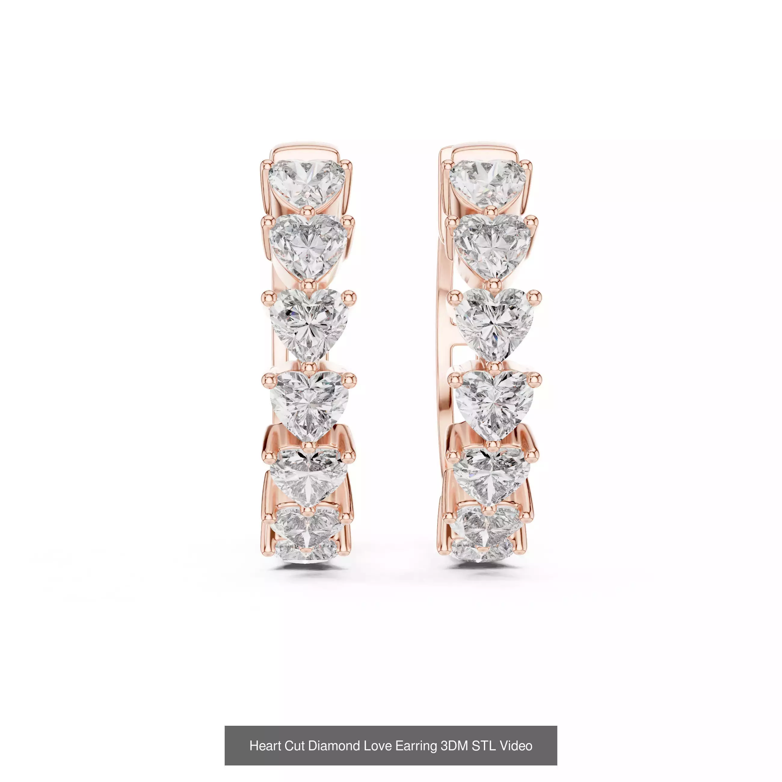 507 Diamond  Woman Earring 3DM STL OBJ FBX 3 Color Render Video 3D Model Collection_164