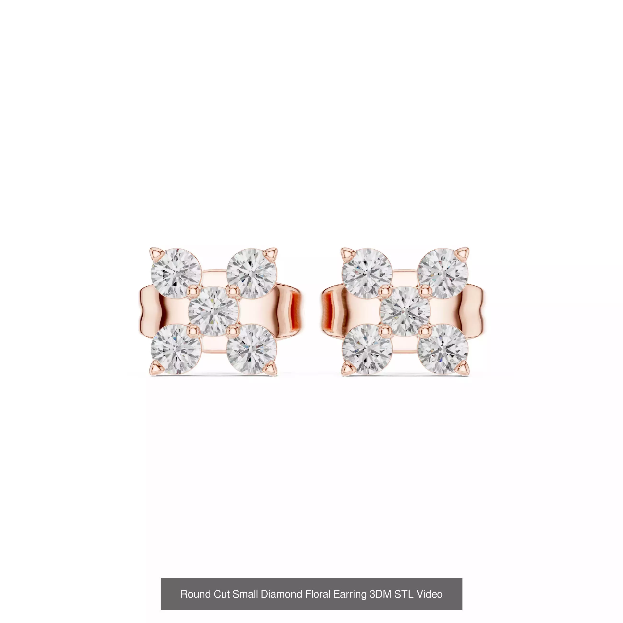 507 Diamond  Woman Earring 3DM STL OBJ FBX 3 Color Render Video 3D Model Collection_241