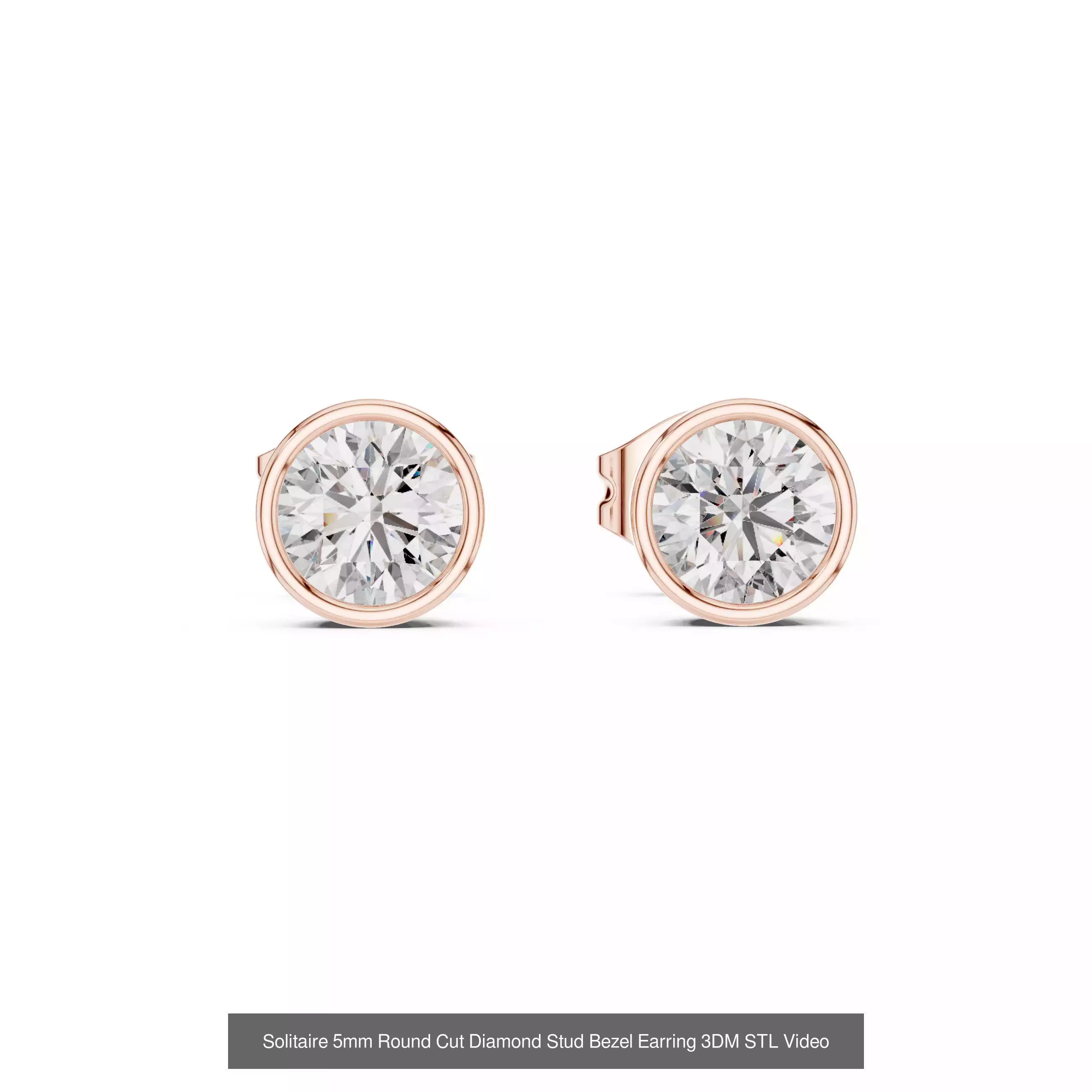 507 Diamond  Woman Earring 3DM STL OBJ FBX 3 Color Render Video 3D Model Collection_196