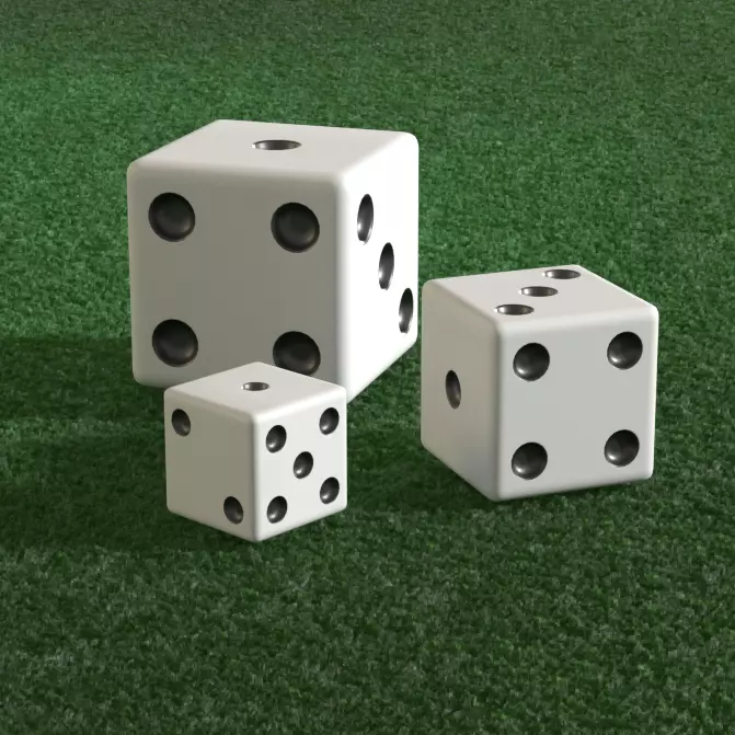 regular dice Free low-poly 3D model