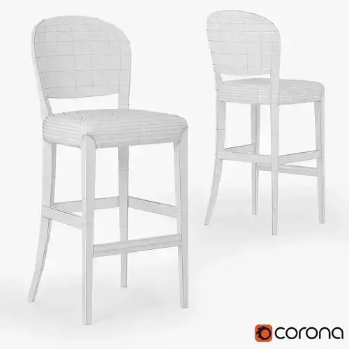 SQUERO BARSTOOL Low-poly 3D model