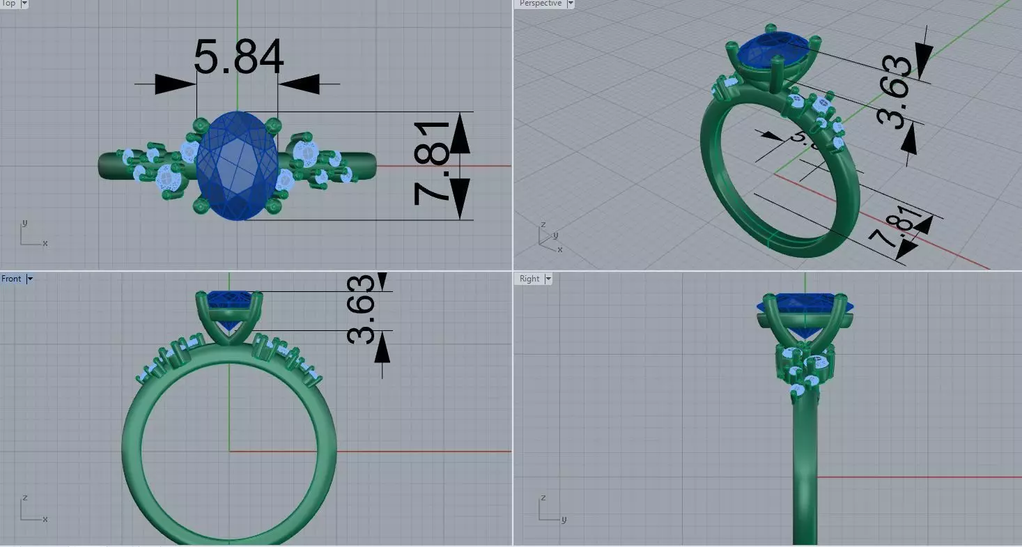 Engagement ring 001 3D print model_8