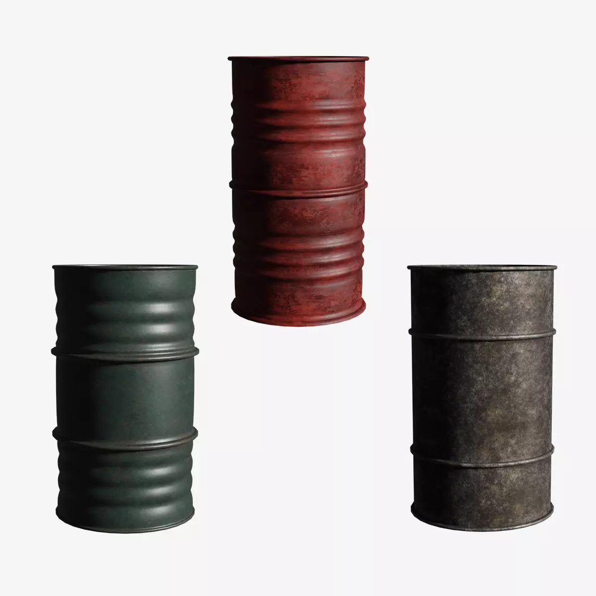 Metal Barrels Series Iron Relics Content G2 3D model_0