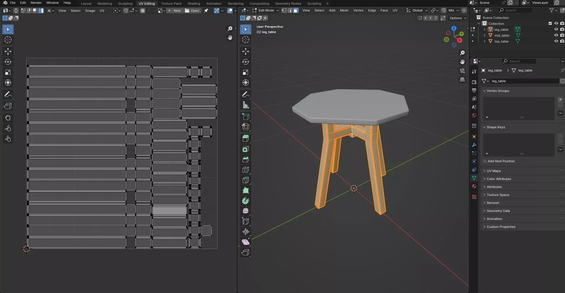 Octagon Table CG2 3D model_9
