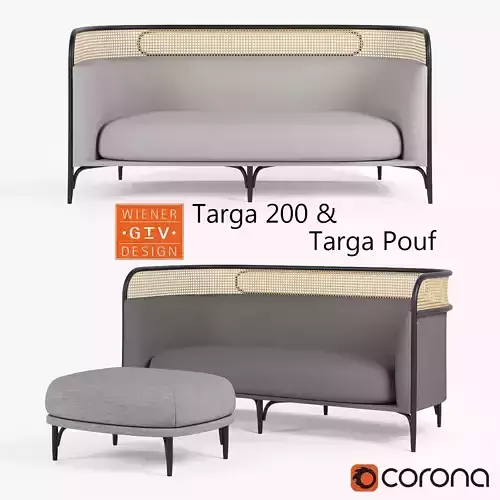 Targa 200 and pouf Low-poly 3D model