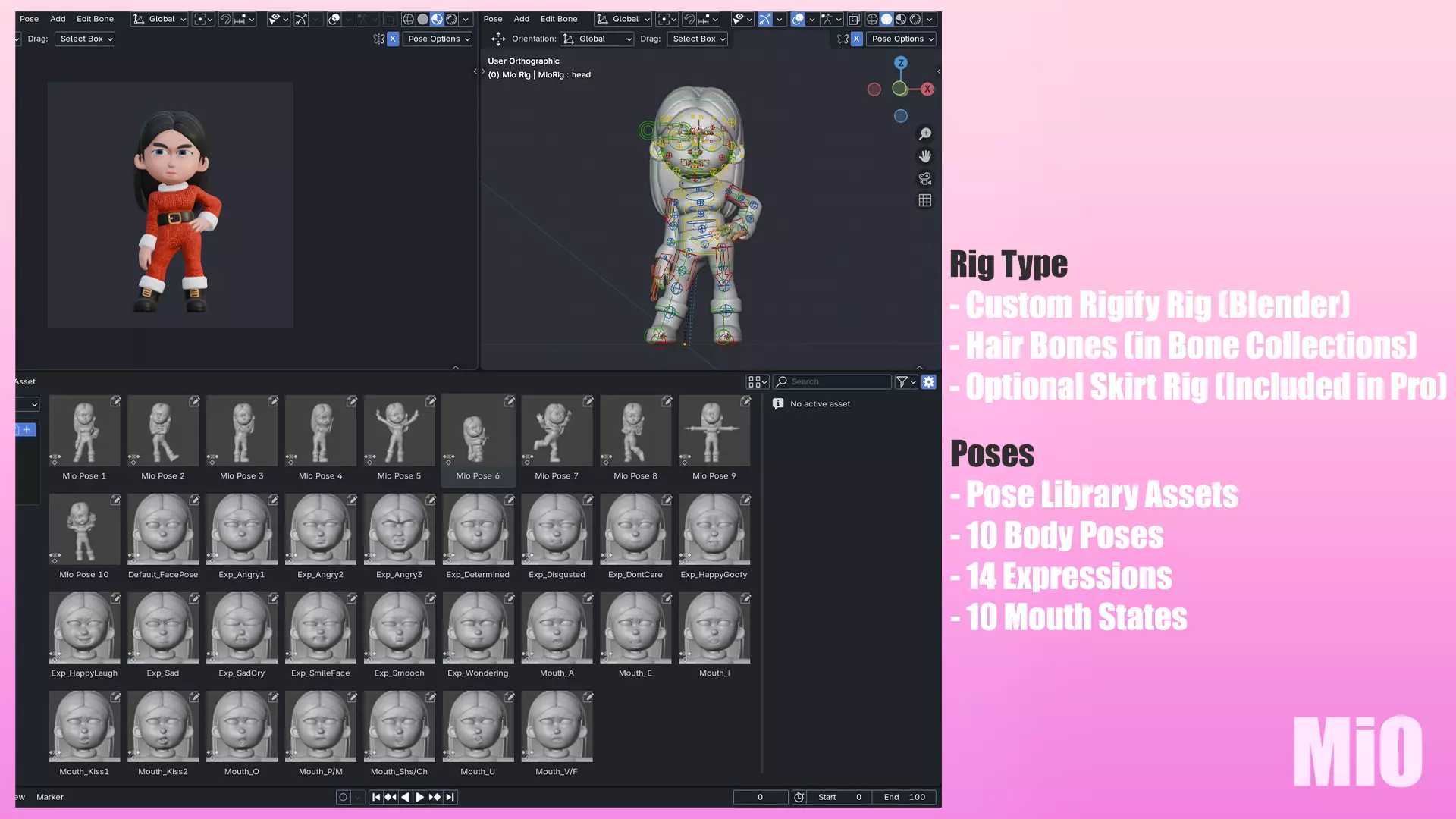 Girl Character Mio 3D model_7