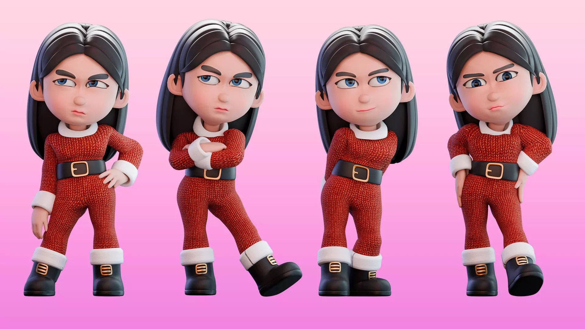 Girl Character Mio 3D model_3