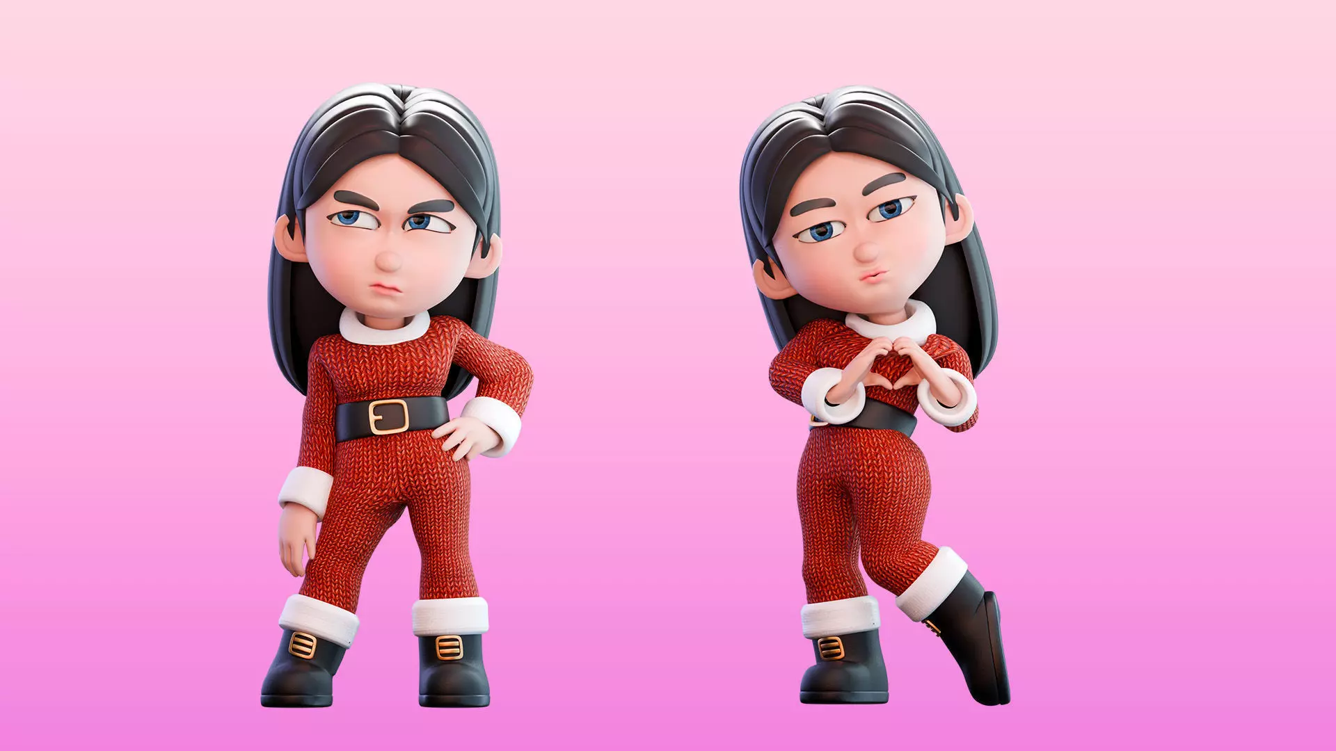 Girl Character Mio 3D model_1