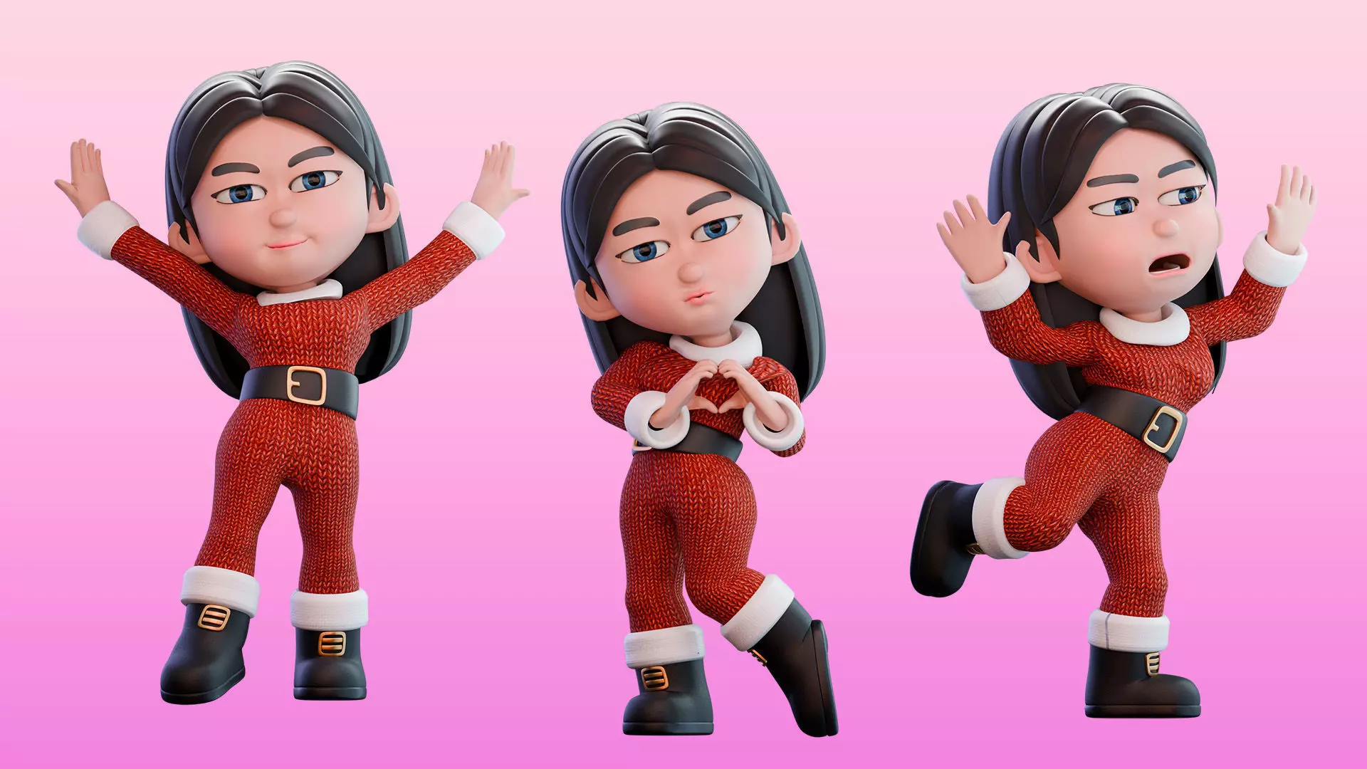 Girl Character Mio 3D model_5