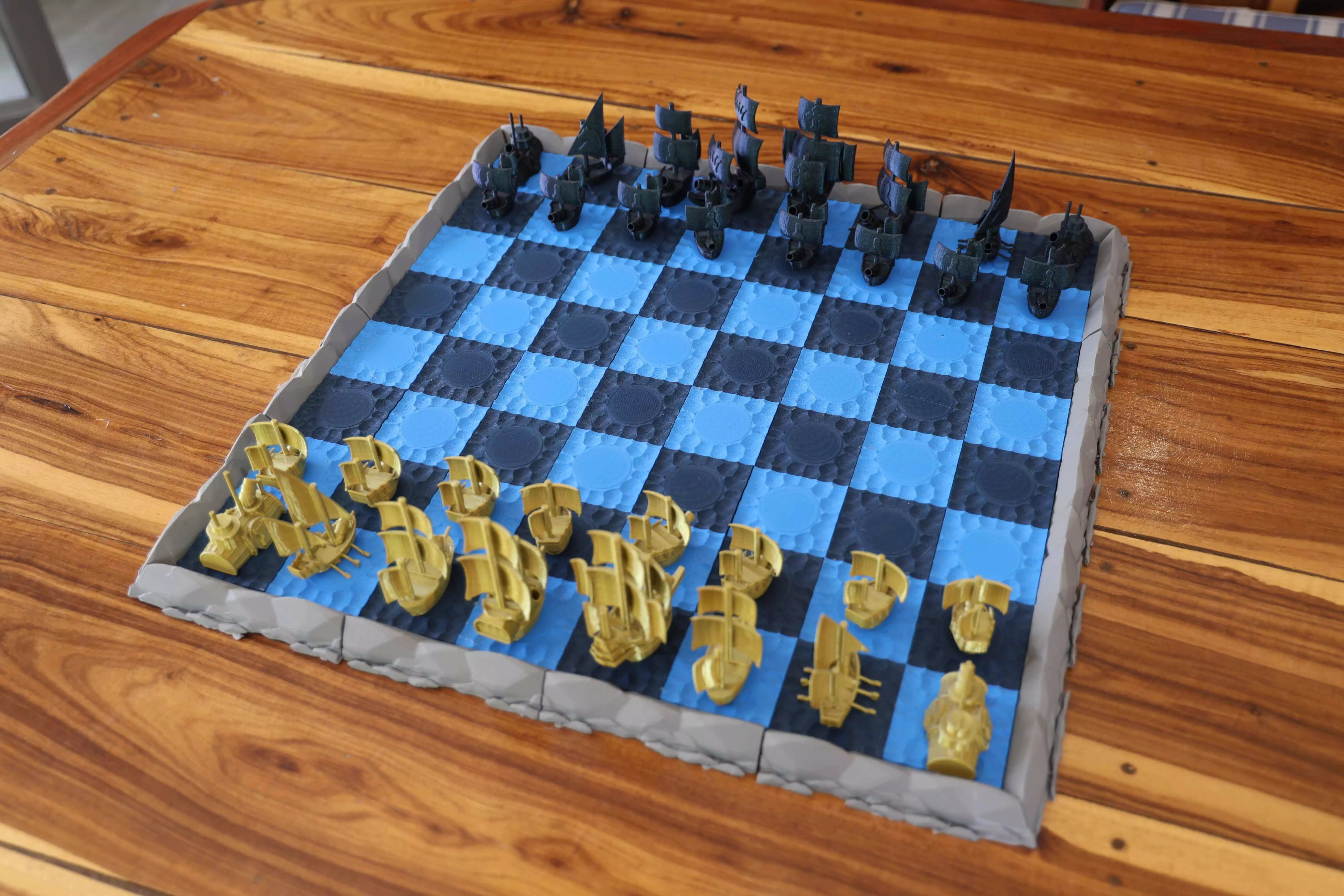 Naval Boat Chess Set 3D print model_3