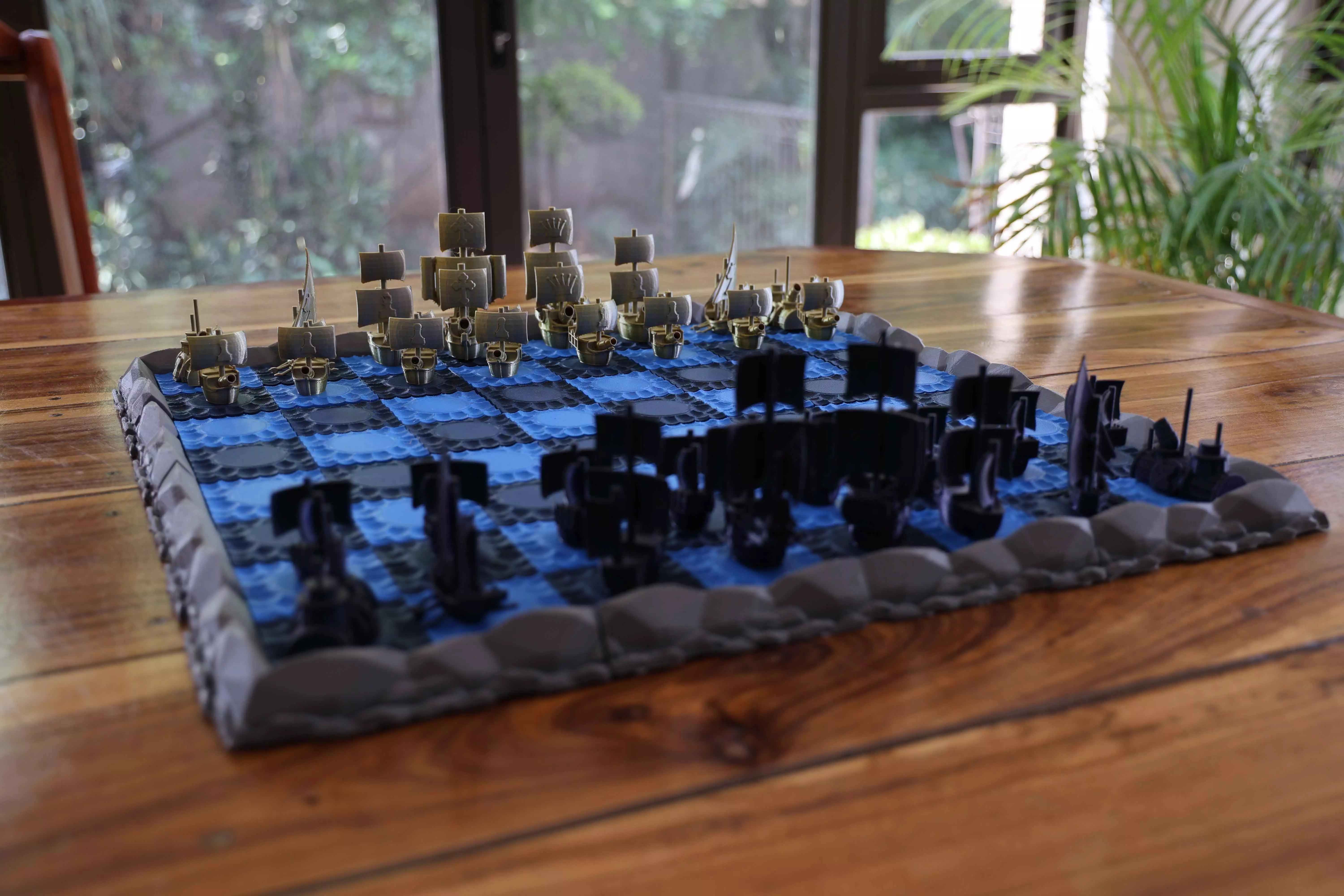 Naval Boat Chess Set 3D print model_1